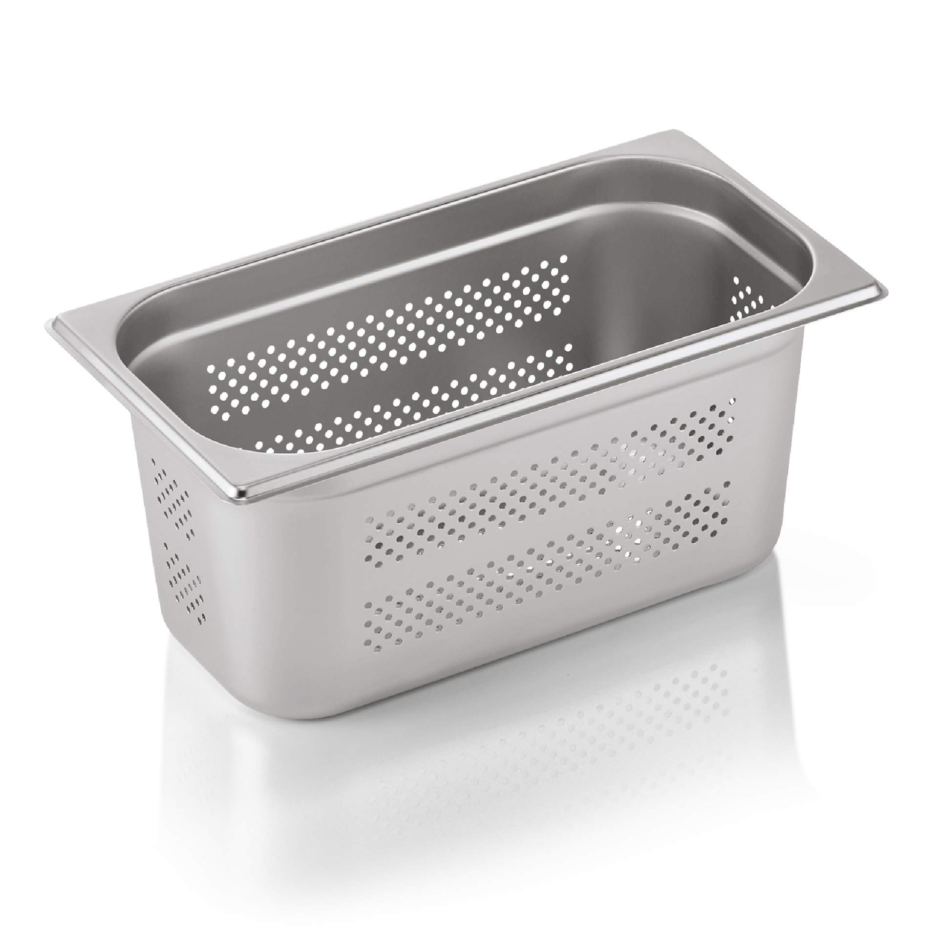 GN-Behälter - GN 1/3 - 150 mm mit - Bodenlochung / Seitenlochung - Serie 71 - Chromnickelstahl - 7113150-A