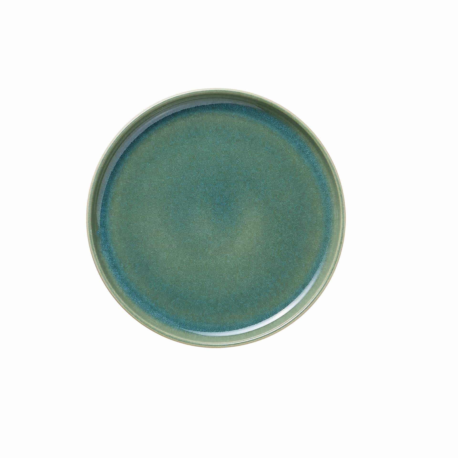 Teller - Set á 6 Stück - Serie One - myrtle green - flach - Abm. 3 cm - Ø 22,0 cm - Steinzeug - 452301022-A