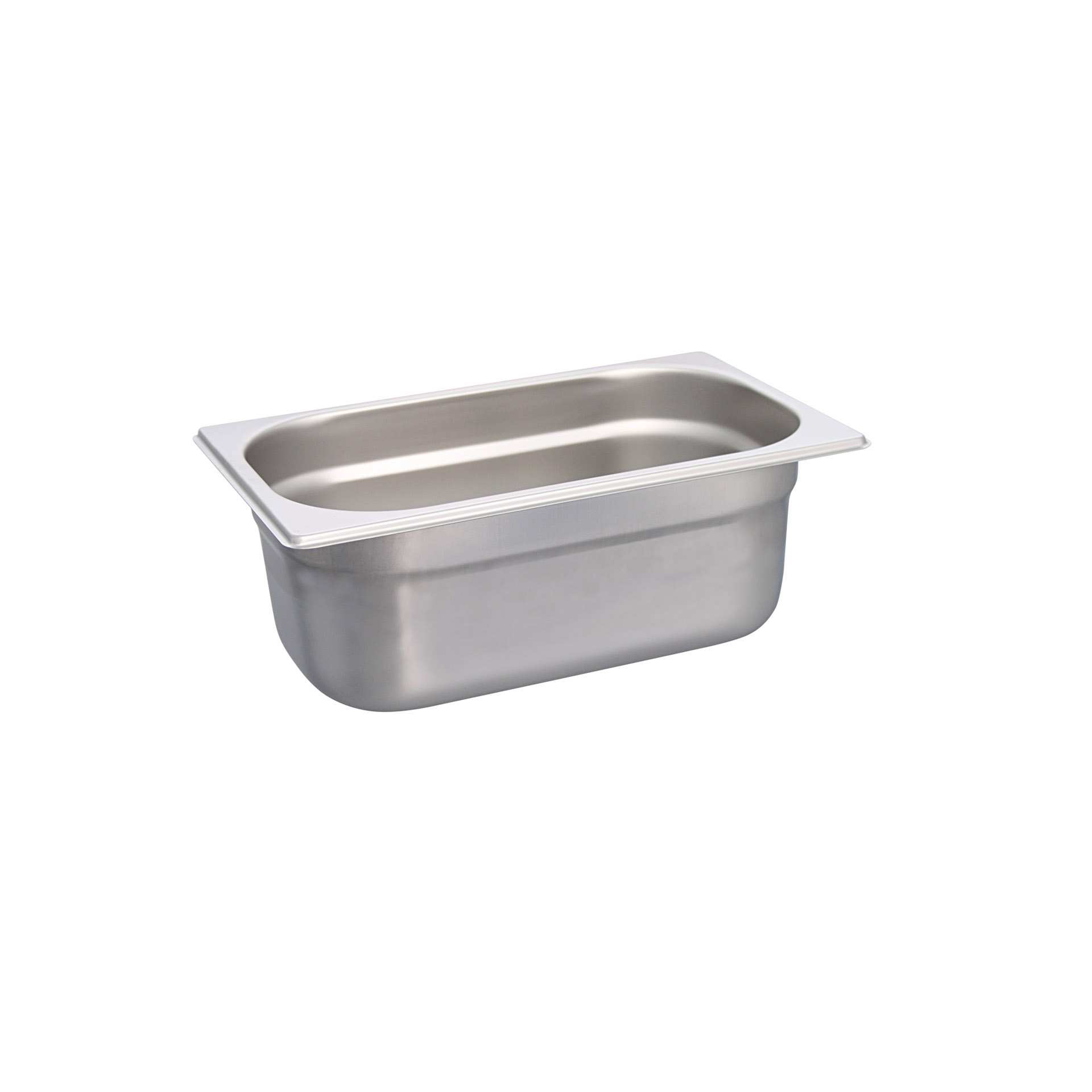 GN-Behälter - Abm. 26,5 x 16,2 x 10,0 cm - Inhalt 2,7 l - GN 1/4 (265 x 162 mm) - 100 mm - Edelstahl - 530243-C