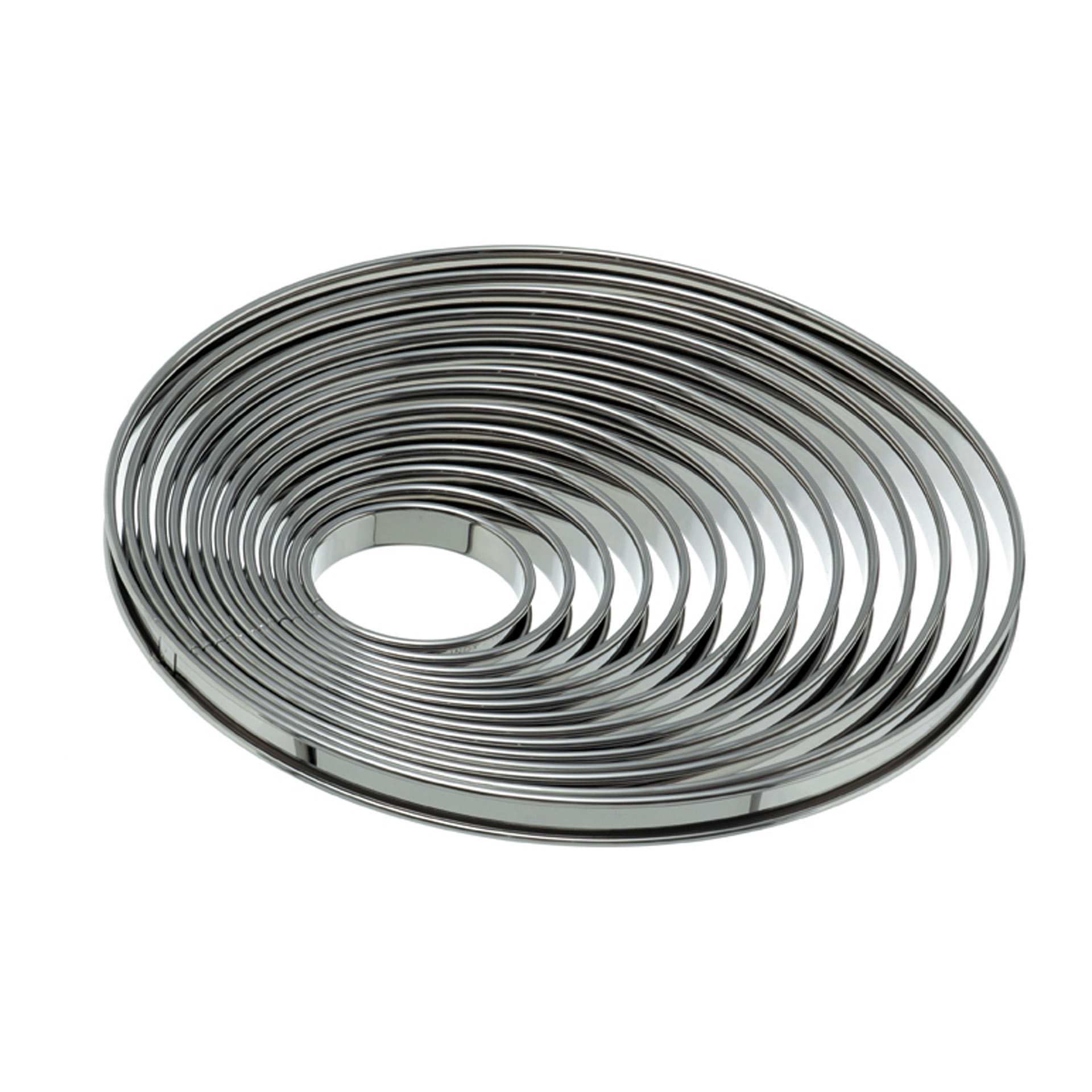 Tortenring - mit Borde - rund - Höhe 2,0 cm - Ø 14,5 cm - Edelstahl - 162140-C