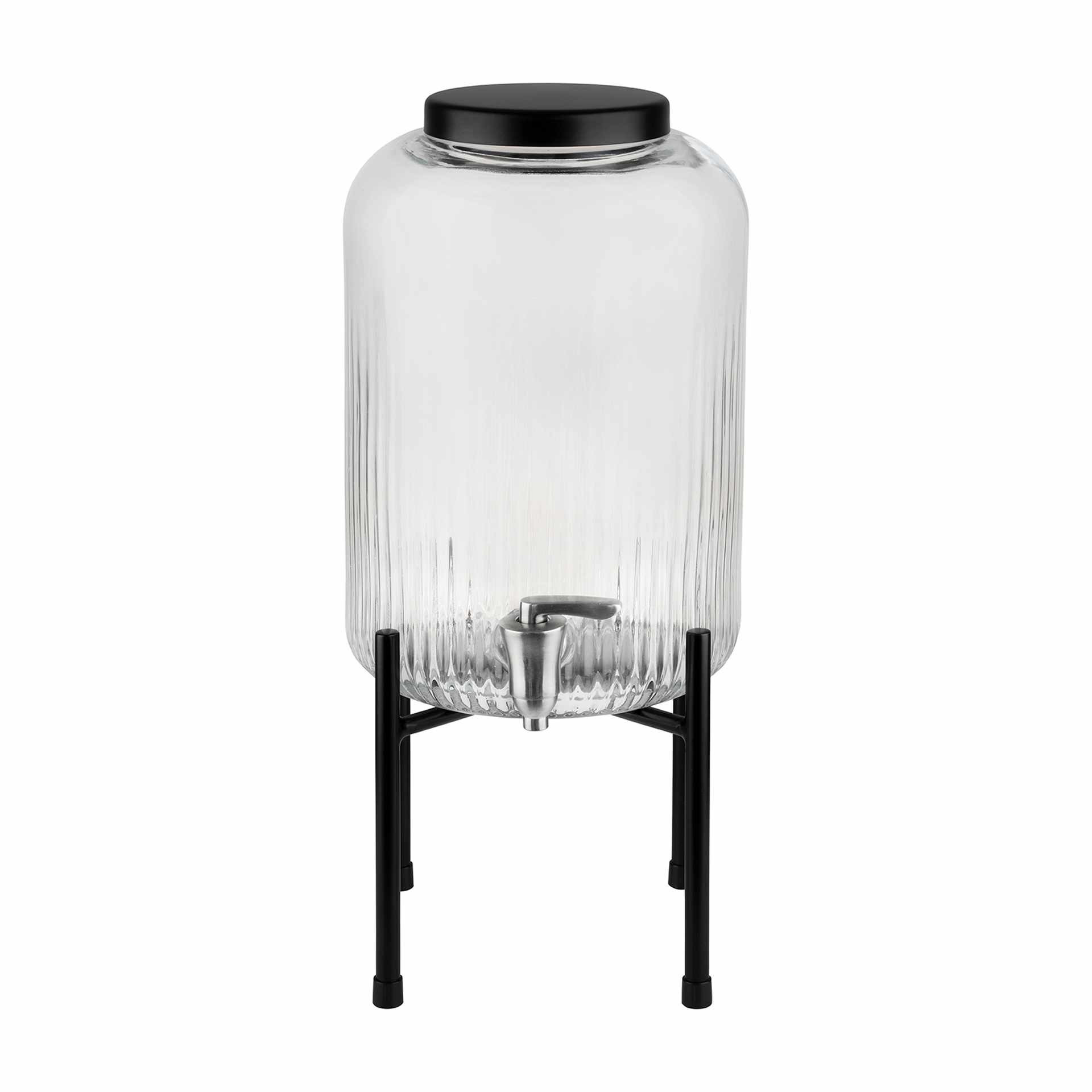 Getränkespender - Serie Industrial - schwarz - Höhe 45,0 cm - Ø 20 cm - Inhalt 7,0 l - Glas - 10450-B
