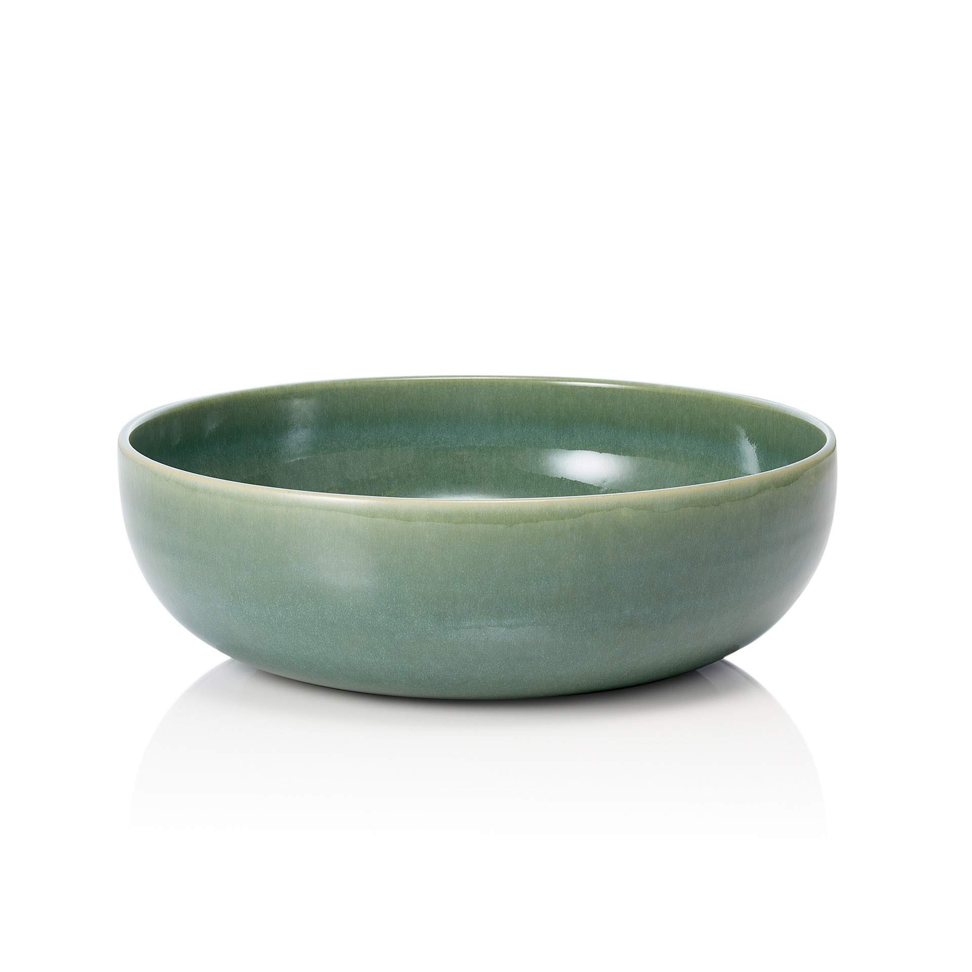 Schale - Serie One - myrtle green - rund - Abm. 8,5 cm - Ø 26 cm - Steinzeug - 452303026-A