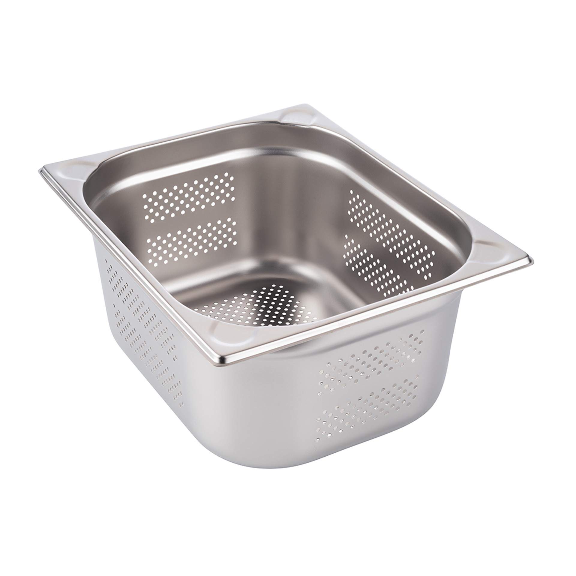 GN-Behälter - gelocht - Inhalt 5,5 l - GN 2/3 (354 x 325 mm) - 65 mm - Edelstahl - 81905-B