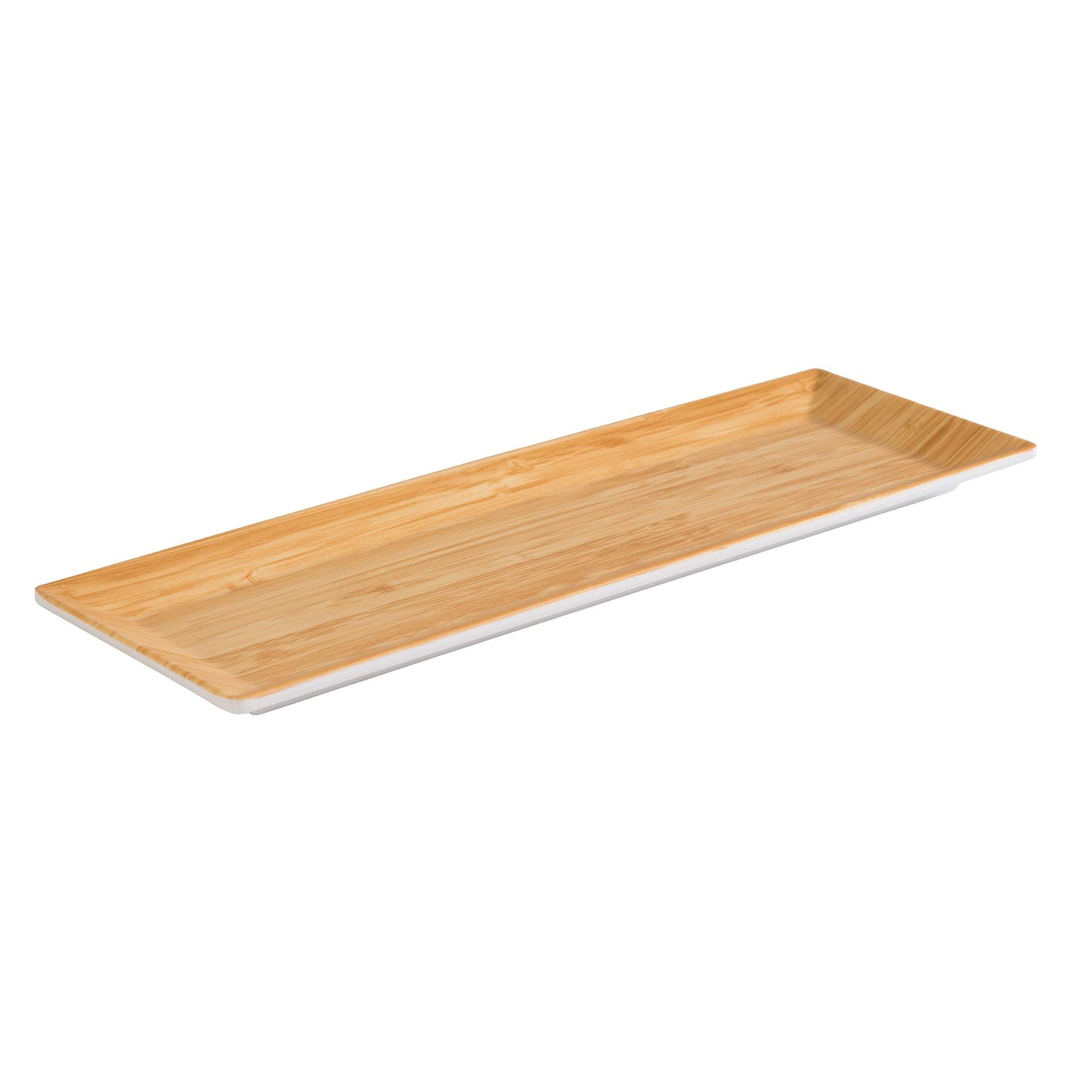 Tablett - Serie Bamboo - bambus / weiß - rechteckig - Abm. 31,0 x 10,5 x 2,0 cm - Melamin - 84805-B