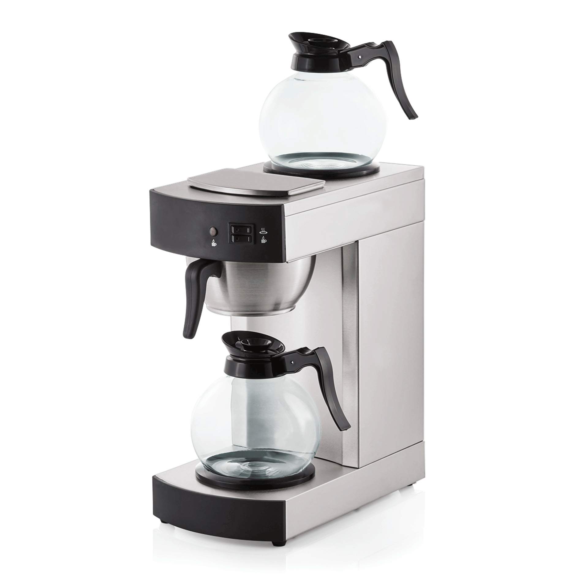 Kaffeemaschine - mit 2 Kaffeekannen - Abm. 36 x 19,5 x 42,5 cm - Inhalt 1,80 l - Chromnickelstahl - 2600180-A