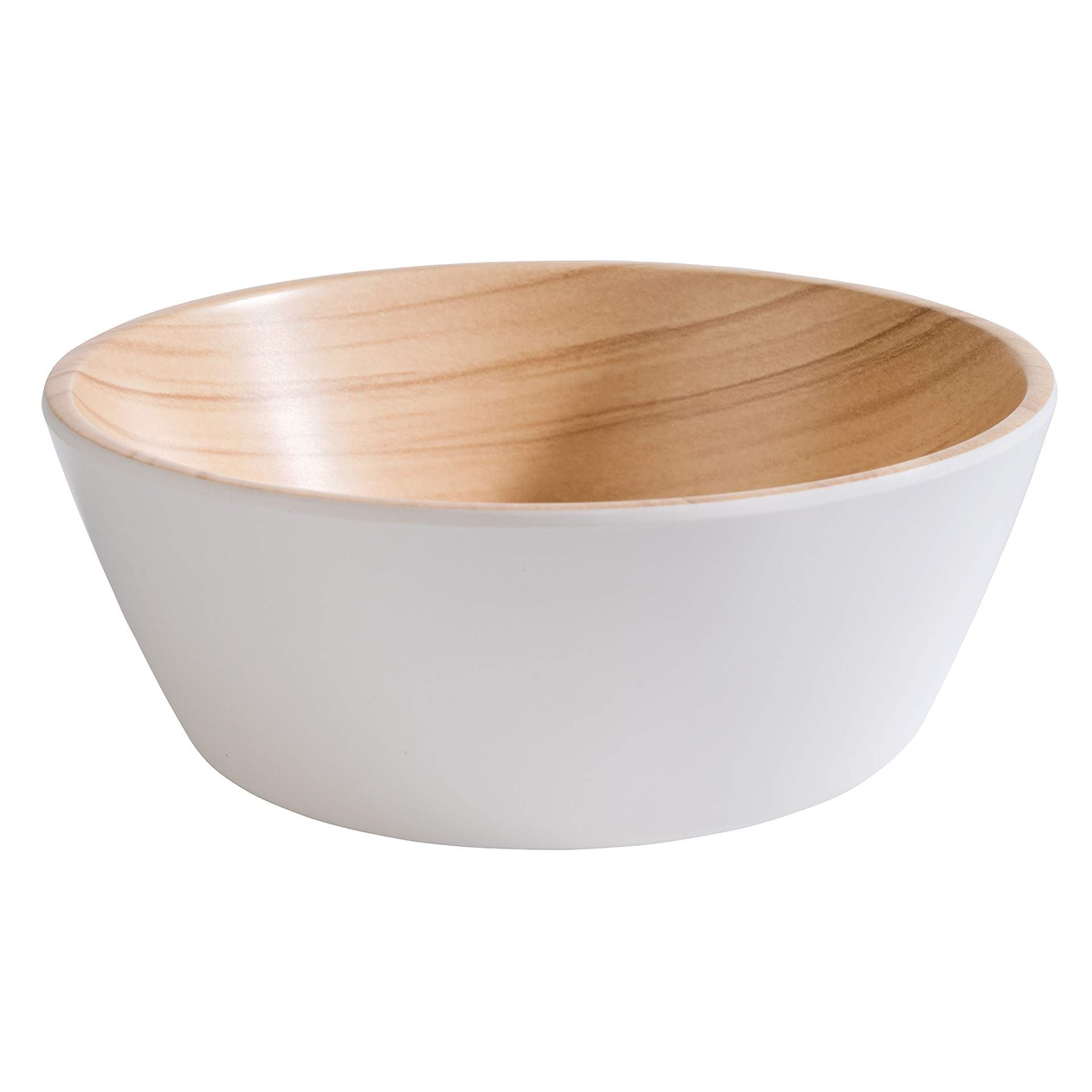 Schale - Serie Frida - weiß / beige - rund - Abm. 5,5 cm - Ø 15,0 cm - Inhalt 0,45 l - Melamin - 84607-B
