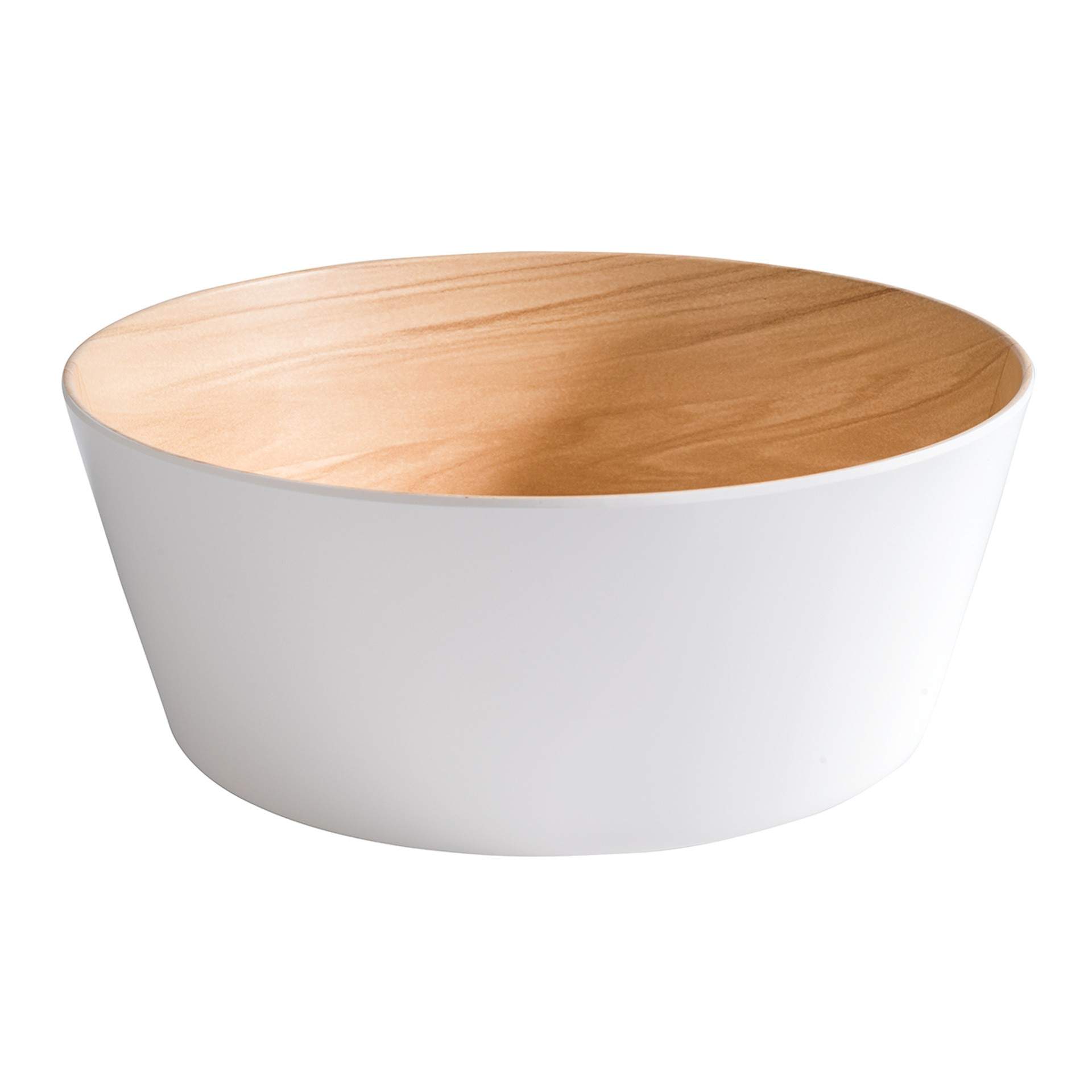 Schale - Serie Frida - weiß / beige - rund - Abm. 10,5 cm - Ø 26,5 cm - Inhalt 3,4 l - Melamin - 84613-B