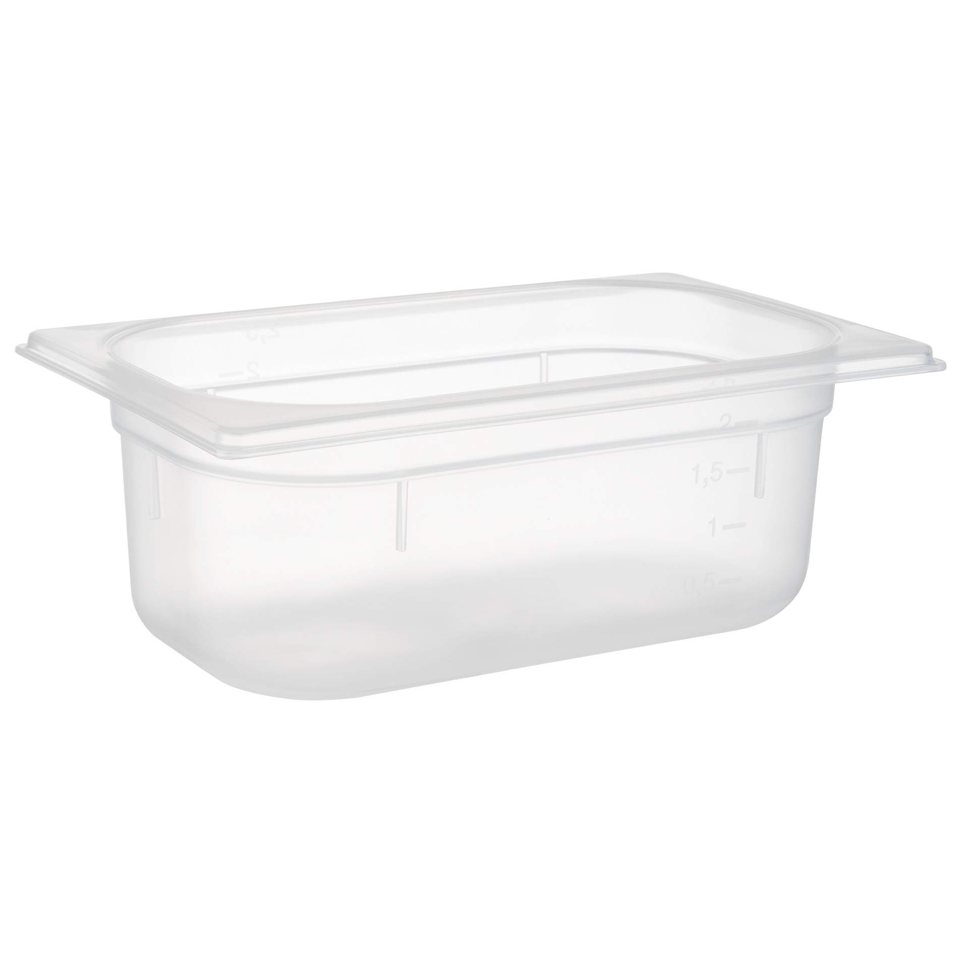 GN-Behälter - milchig-transparent - Inhalt 2,50 l - GN 1/4 (265 x 162 mm) - 100 mm - Polypropylen - 82130-B
