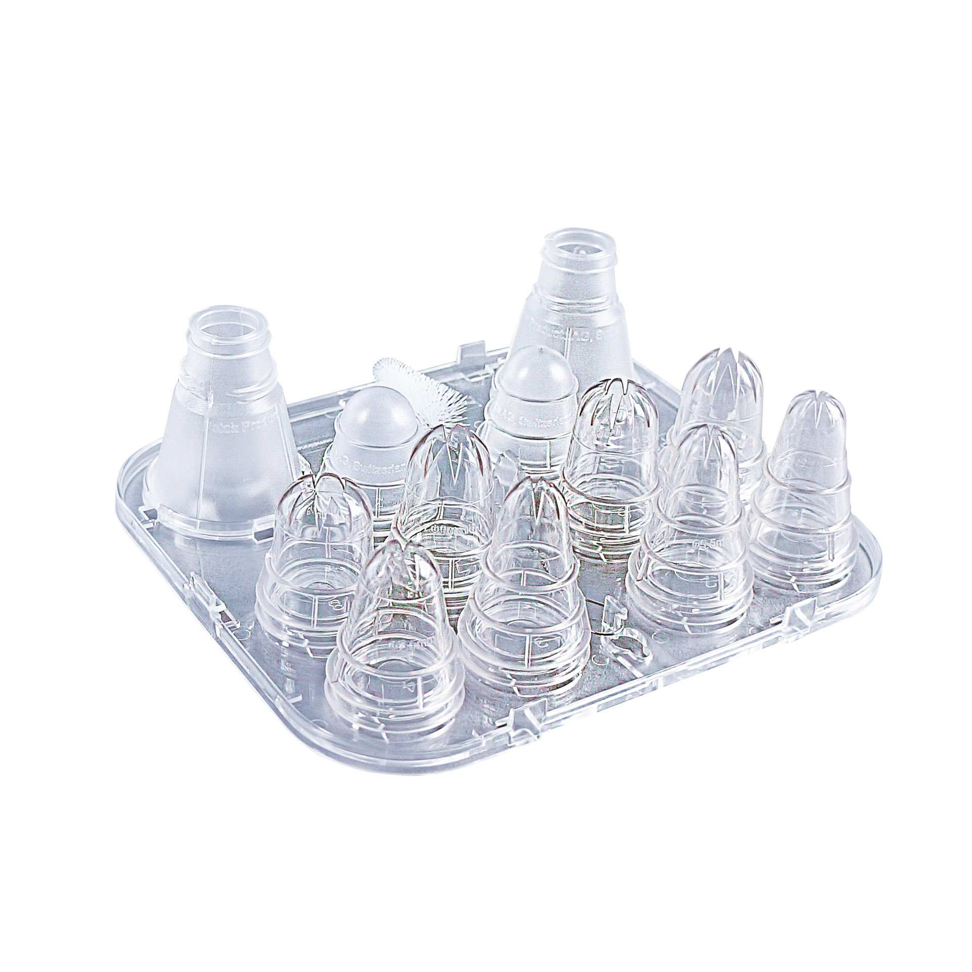 Französische Tüllen - 13-teilig - klar - Abm. 17,5 x 7,5 x 16,0 cm - Polycarbonat - 196630-C