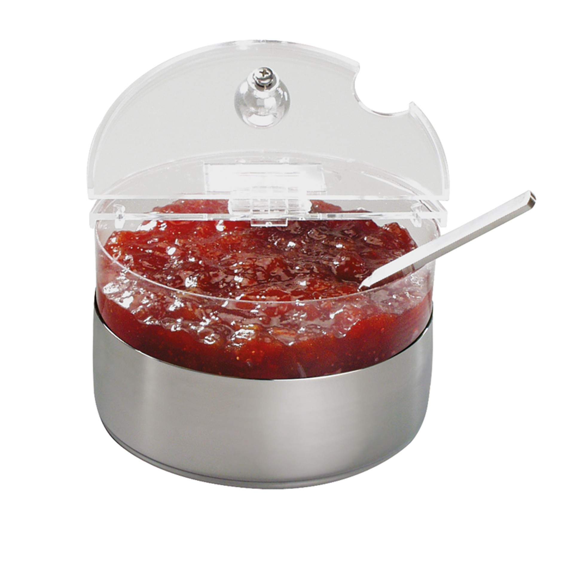 Kühlschale - mit Beschriftungsschild - Serie Top Fresh - matt poliert - rund - Abm. 9,0 cm - Ø 14,0 cm - Inhalt 0,60 l - Edelstahl / Polycarbonat - 11810-B