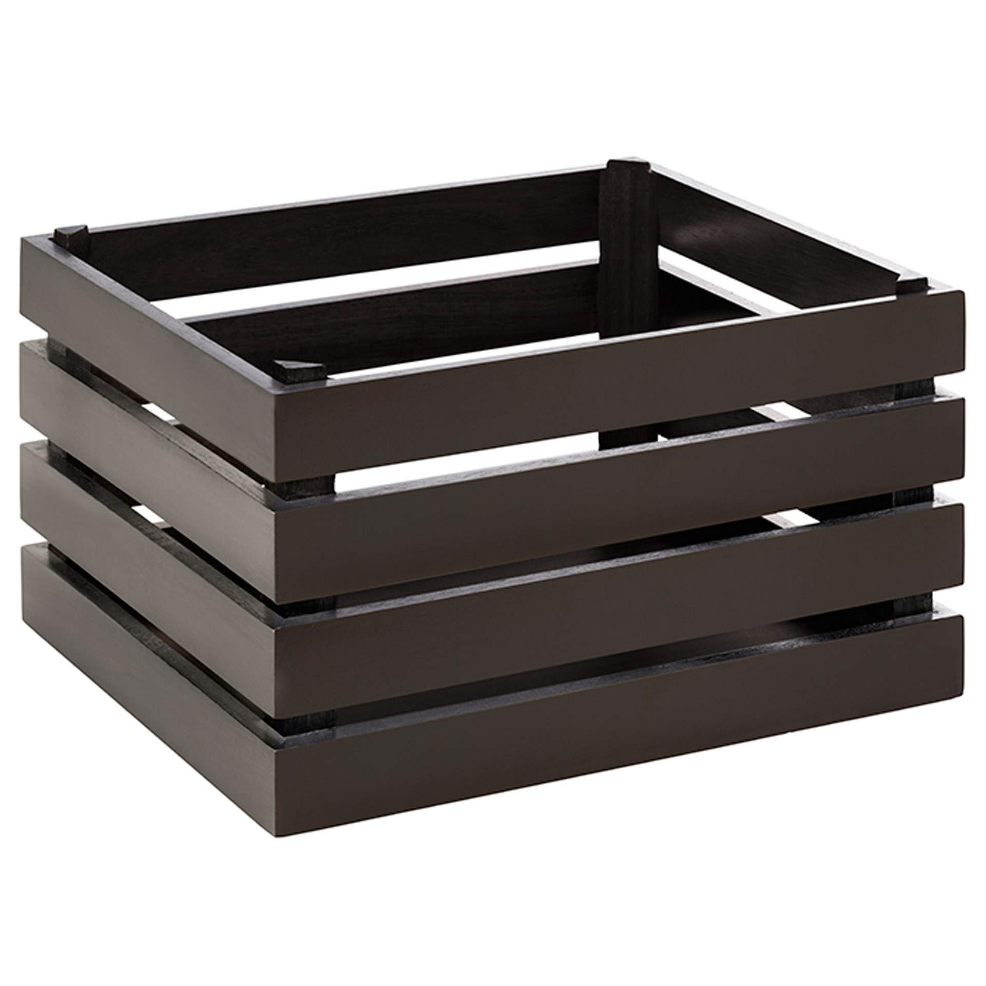 Holzbox - passend zu GN 1/2 - Serie Superbox - schwarz - Abm. 35,0 x 29,0 x 20,0 cm - Akazienholz - 11724-B