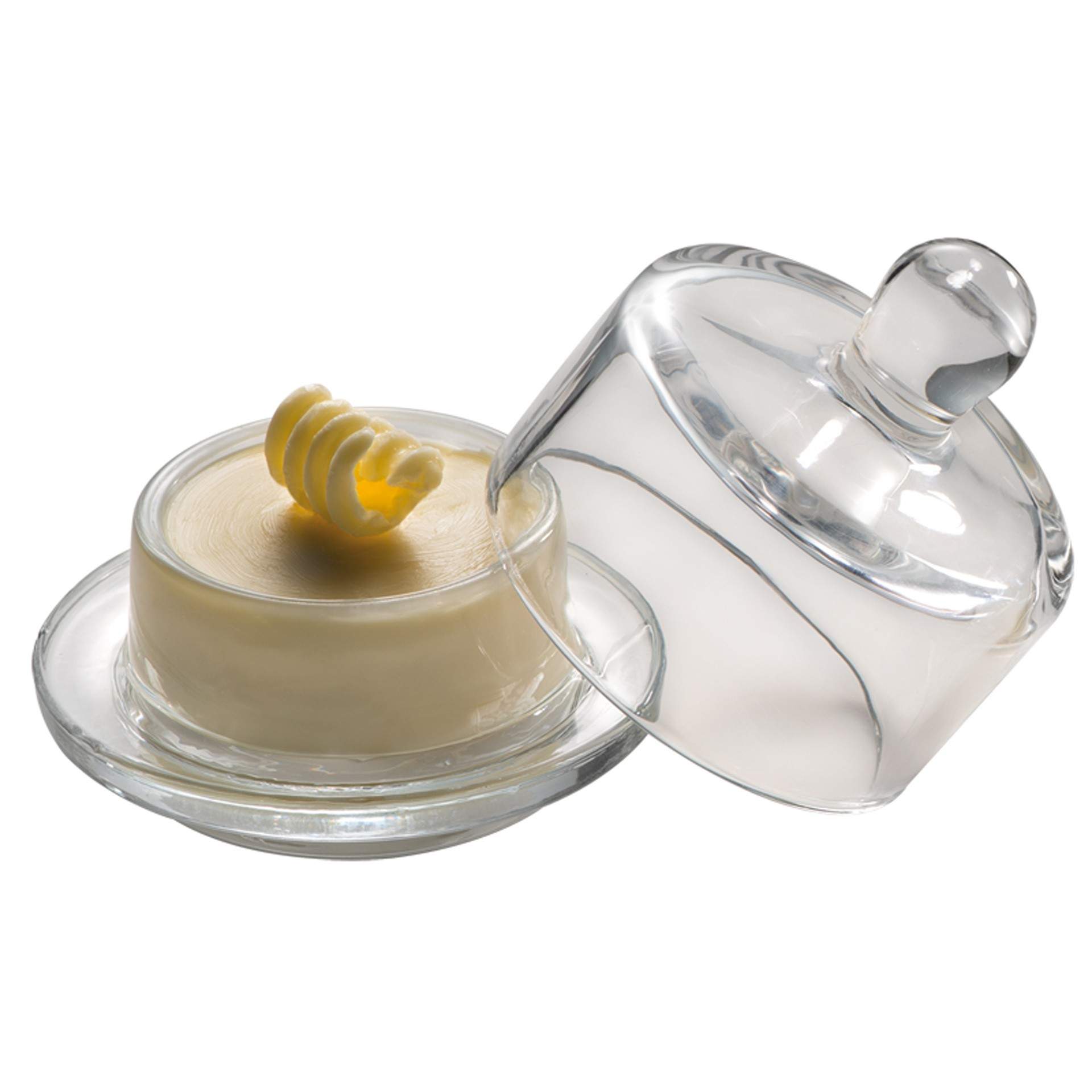 Butterservierer - rund - Abm. 9,0 cm - Ø 9,0 cm - Glas - 15925-B