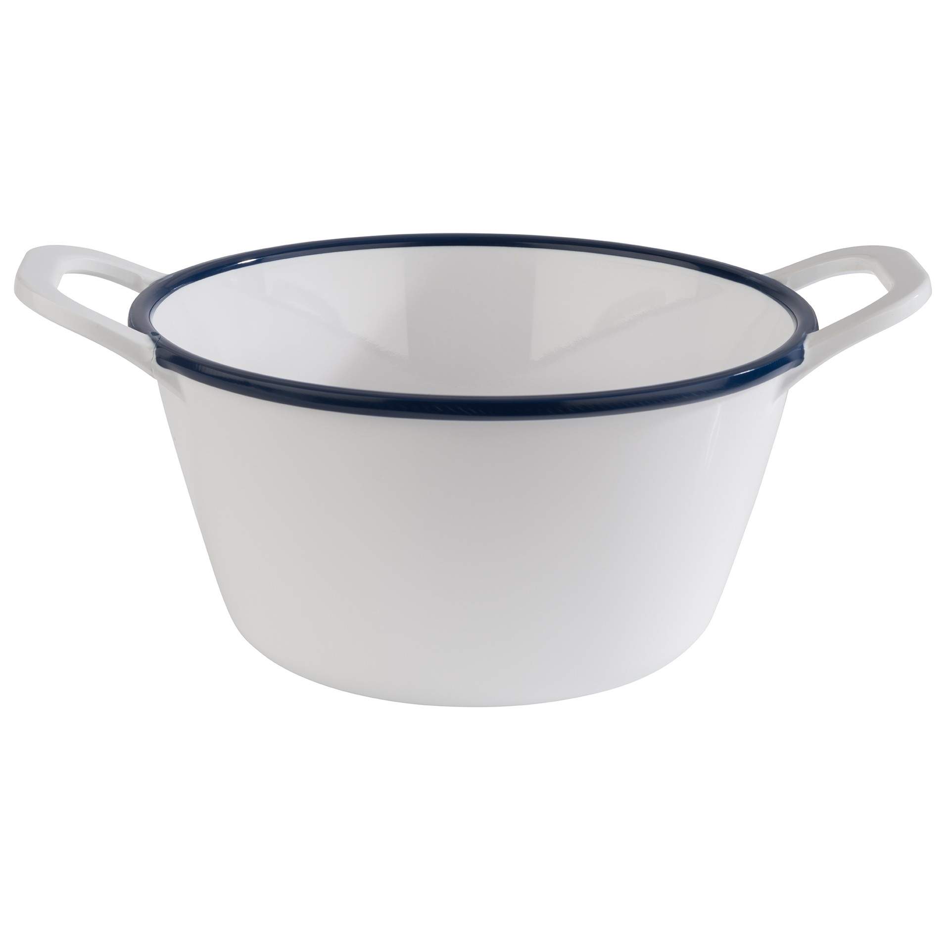 Schale - Serie Enamel Look - weiß / blau - rund - Abm. 21,5 x 16,5 x 9,5 cm - Inhalt 1,0 l - Melamin - 84959-B