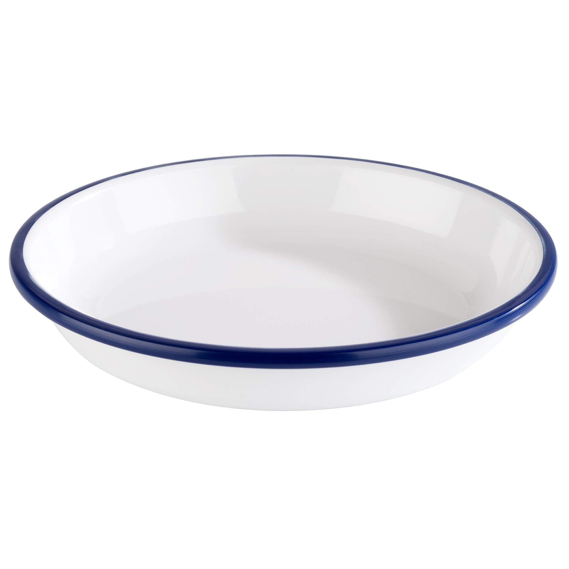 Suppenteller - Serie Enamel Look - weiß / blau - rund - Abm. 3 cm - Ø 19,0 cm - Melamin - 84952-B