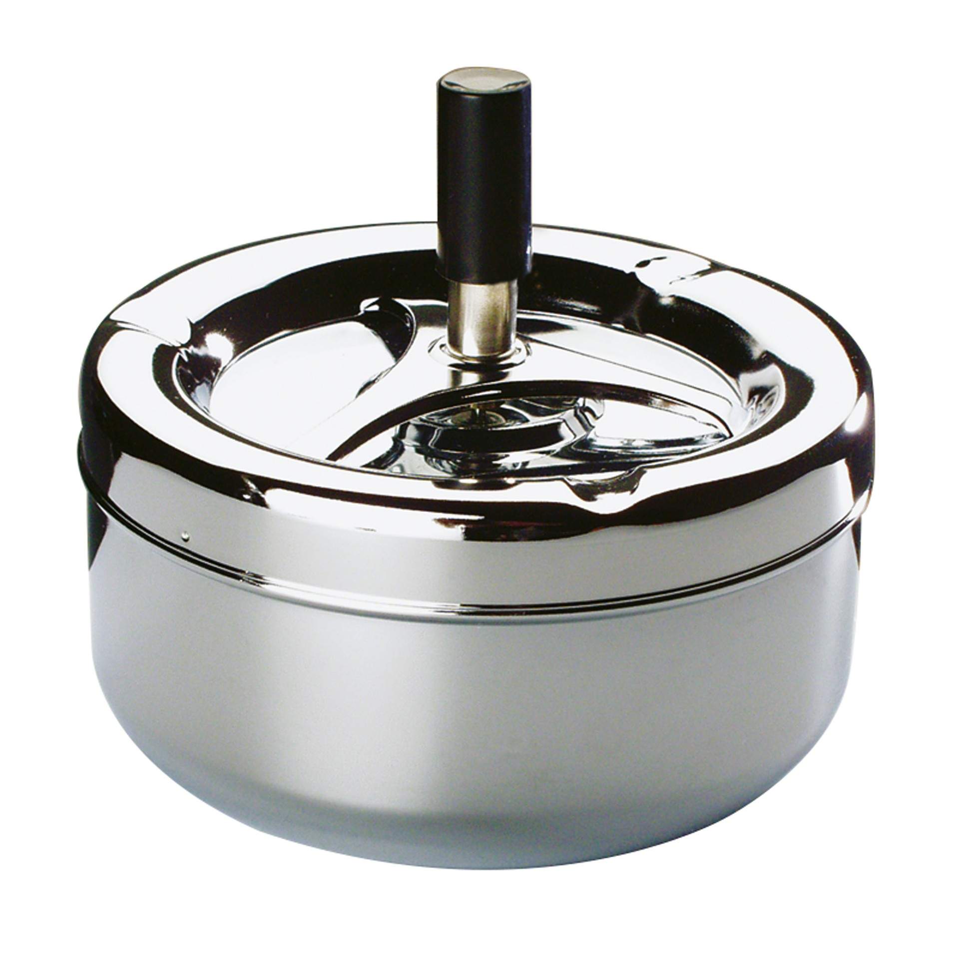 Drehascher - Drehmechanismus - Serie Klassiker - rund - Abm. 10,5 cm - Ø 13,0 cm - Metall, verchromt - 54-B
