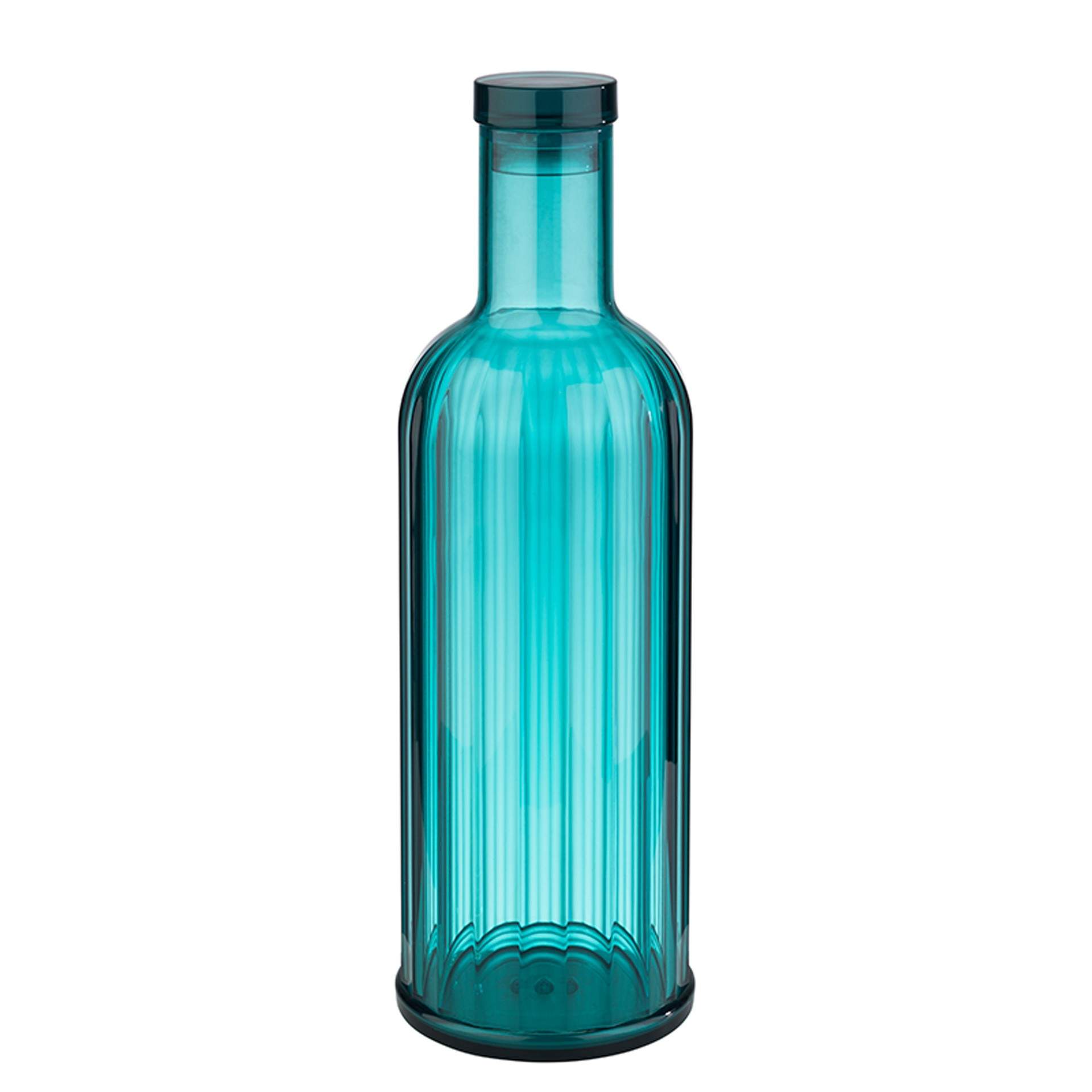 Flasche - Serie Stripes - blau - rund - Abm. 28,5 cm - Ø 9,0 cm - Inhalt 1,0 l - Kunststoff - 10749-B