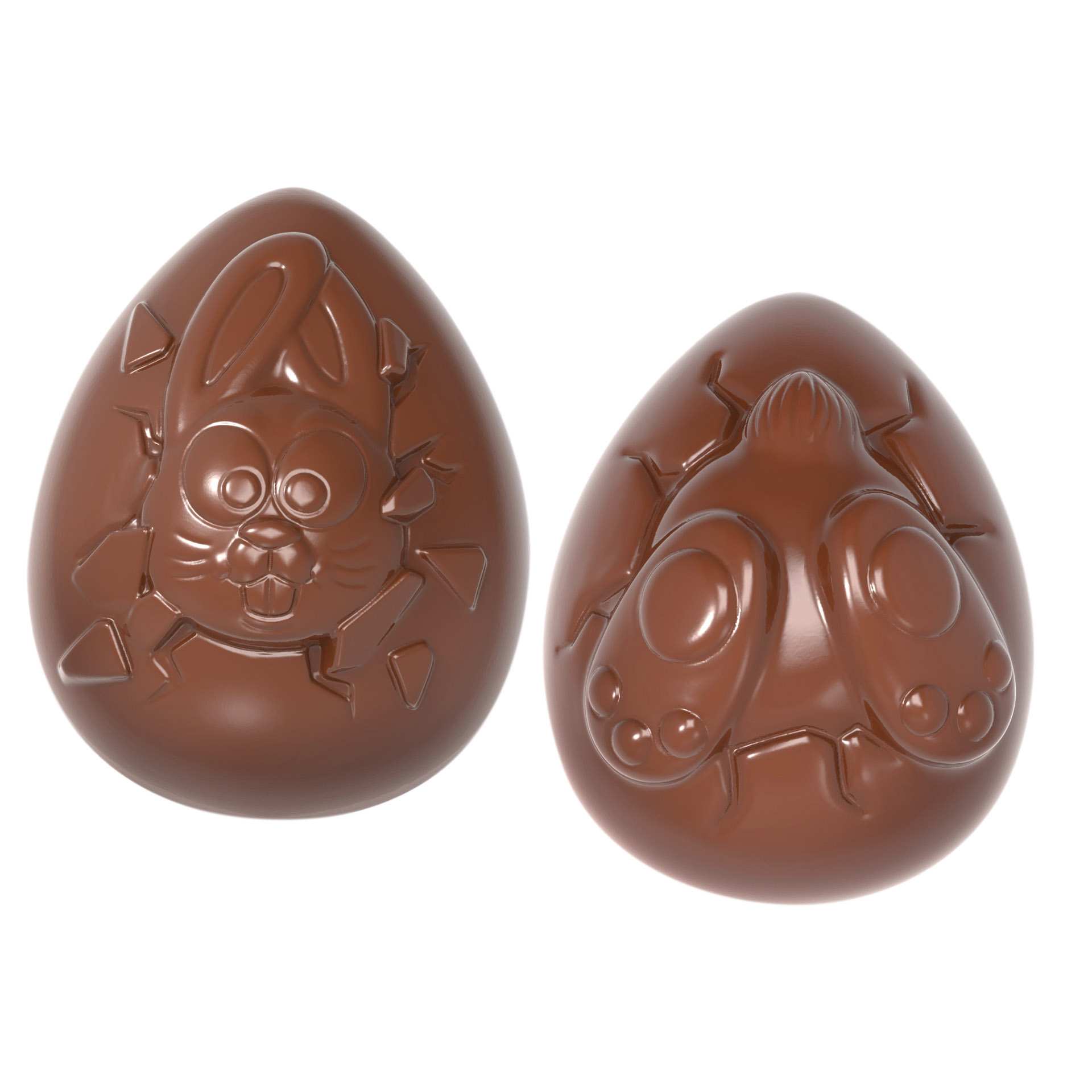 Schokoladen-Form - Ostereier 2 Figuren - Abm. 27,5 x 13,5 x 4,0 cm - Polycarbonat - 421873-C