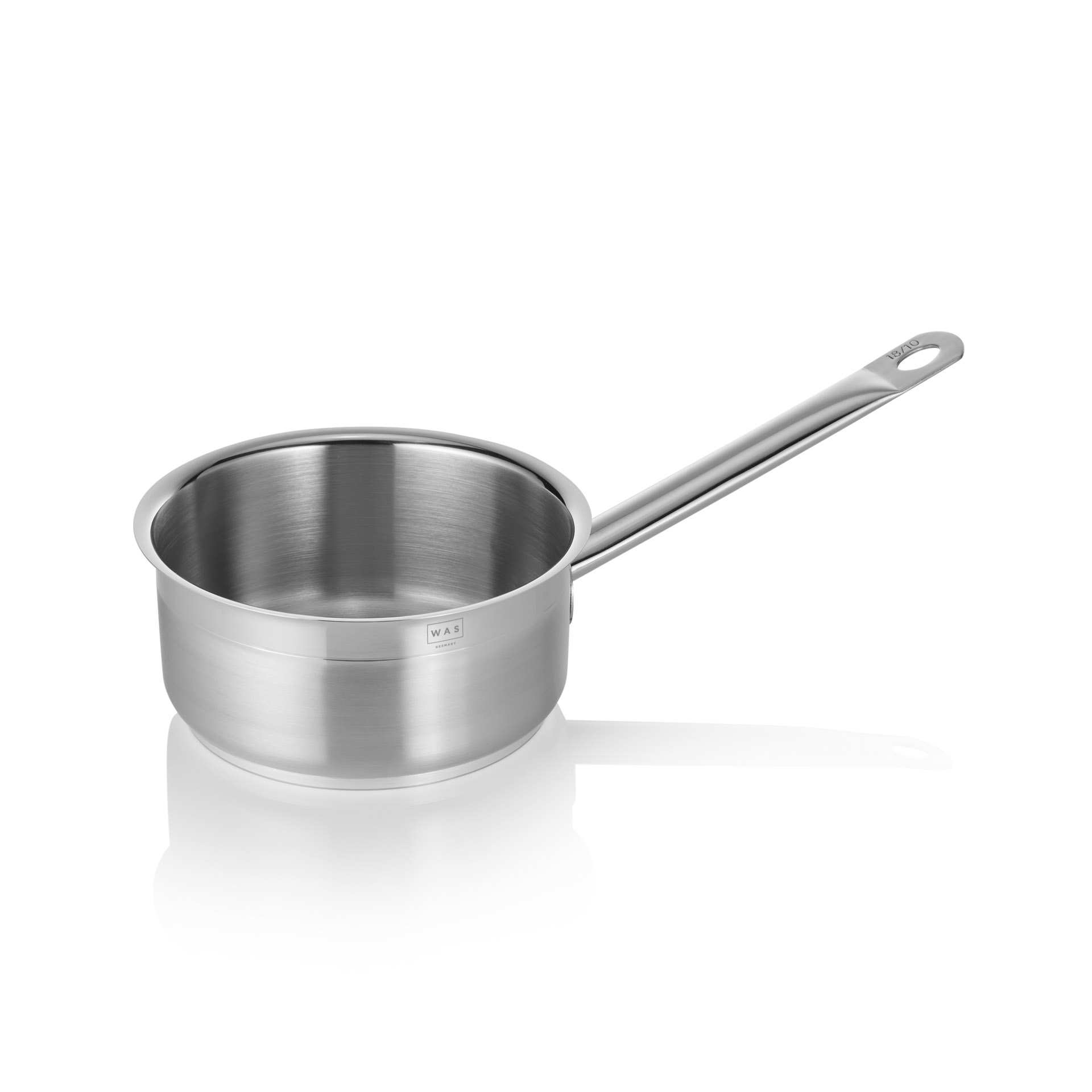 Stielkasserolle - mit Schüttrand - Serie Cookware - rund - Höhe 8 cm - Ø oben / unten 16 / 14 cm - Inhalt 1,5 l - Chromnickelstahl - 2108160-A