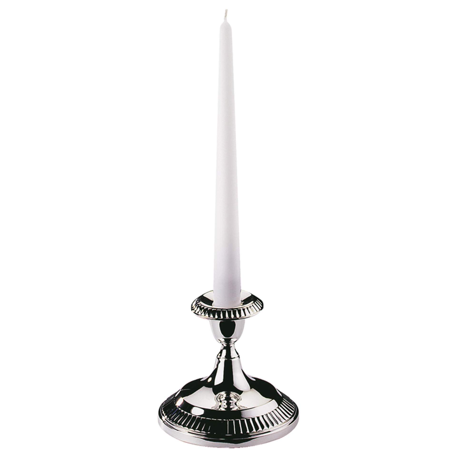 Kerzenleuchter - 1-flammig - versilbert - Abm. 10,0 cm - Ø 11 cm - Metall - 4004-B