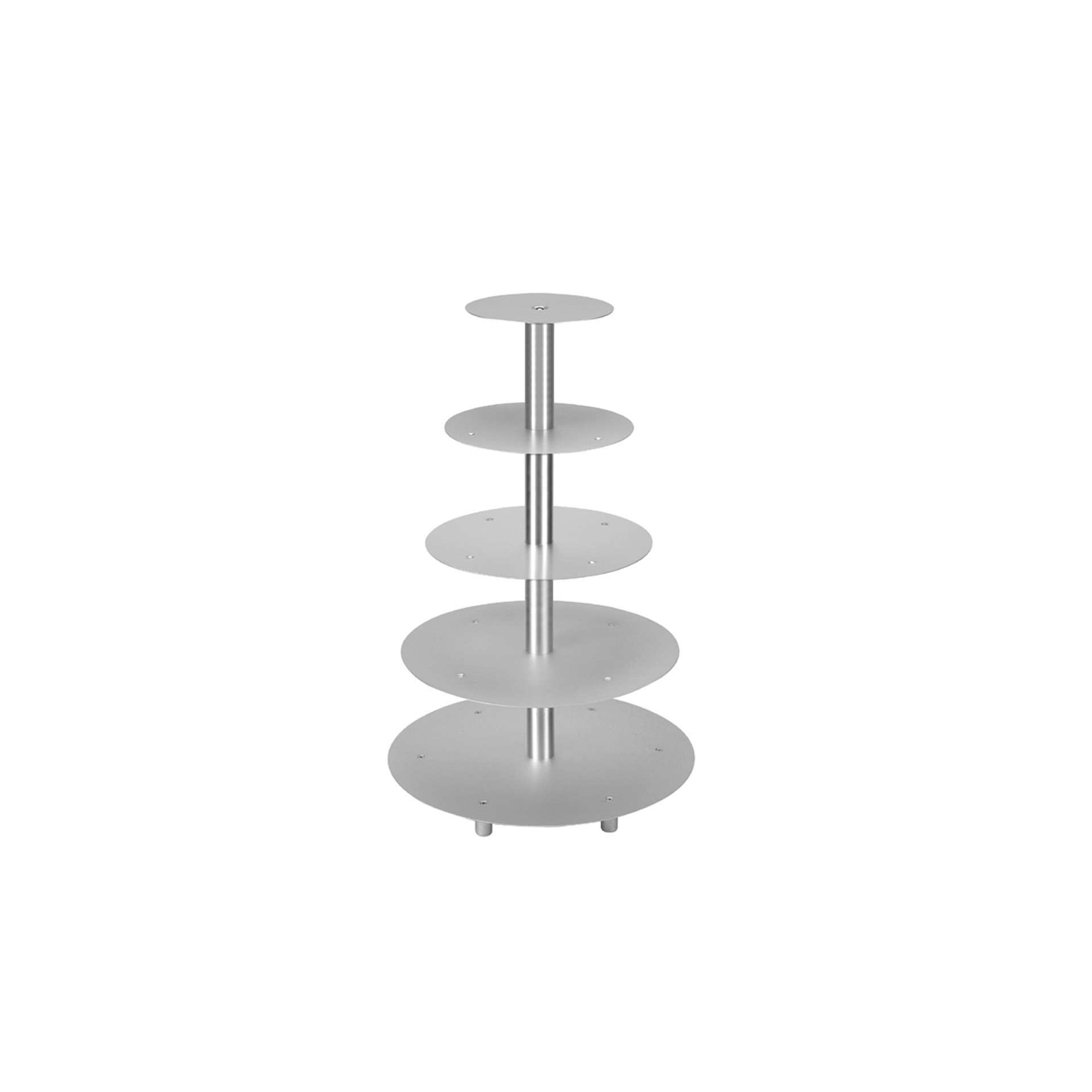 Etagen-Tortenständer - Etagen: 5 - Abm. 46,0 x 46,0 x 8,0 cm - Aluminium - 146005-C