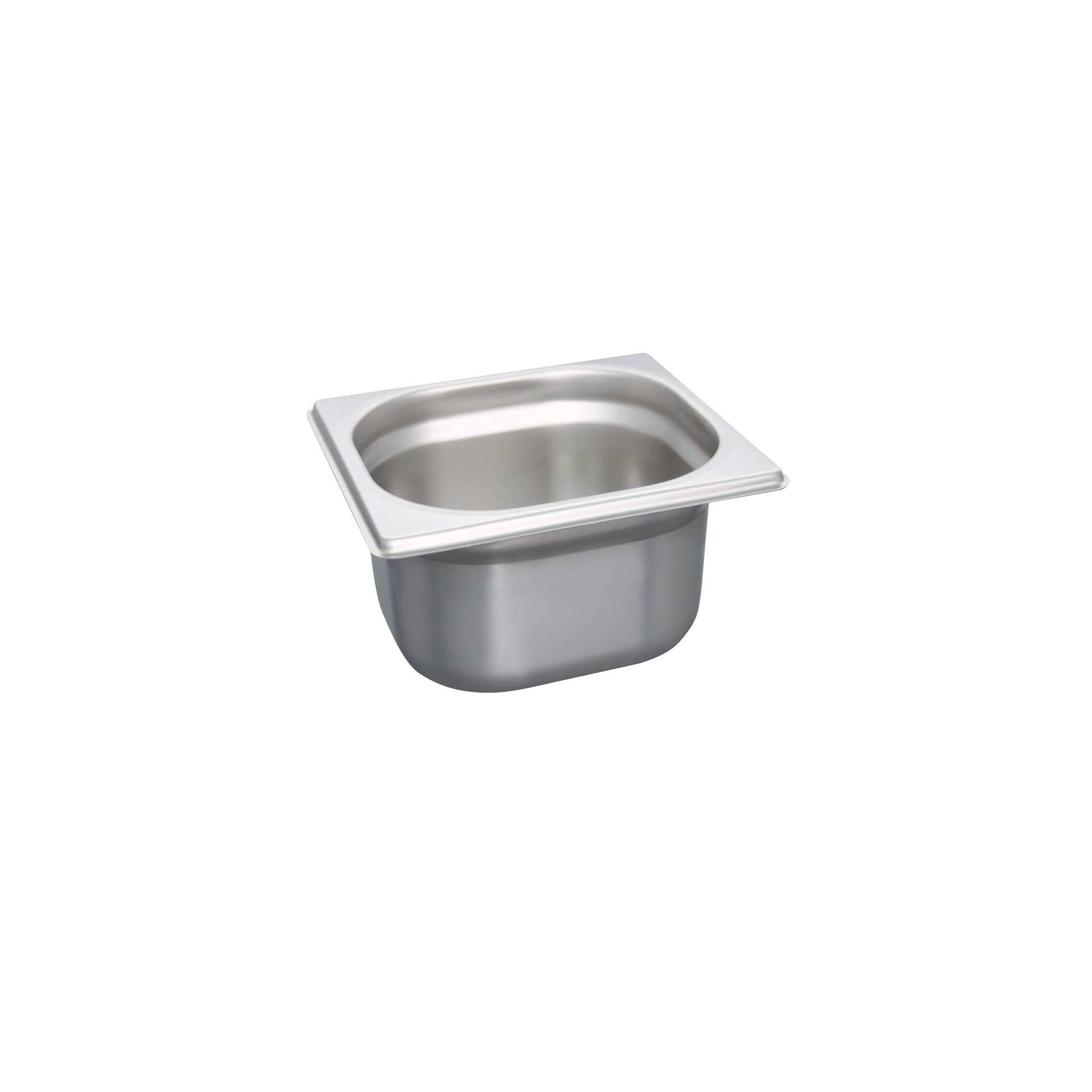 GN-Behälter - Abm. 17,6 x 16,2 x 10,0 cm - Inhalt 1,6 l - GN 1/6 (176 x 162 mm) - 100 mm - Edelstahl - 530251-C