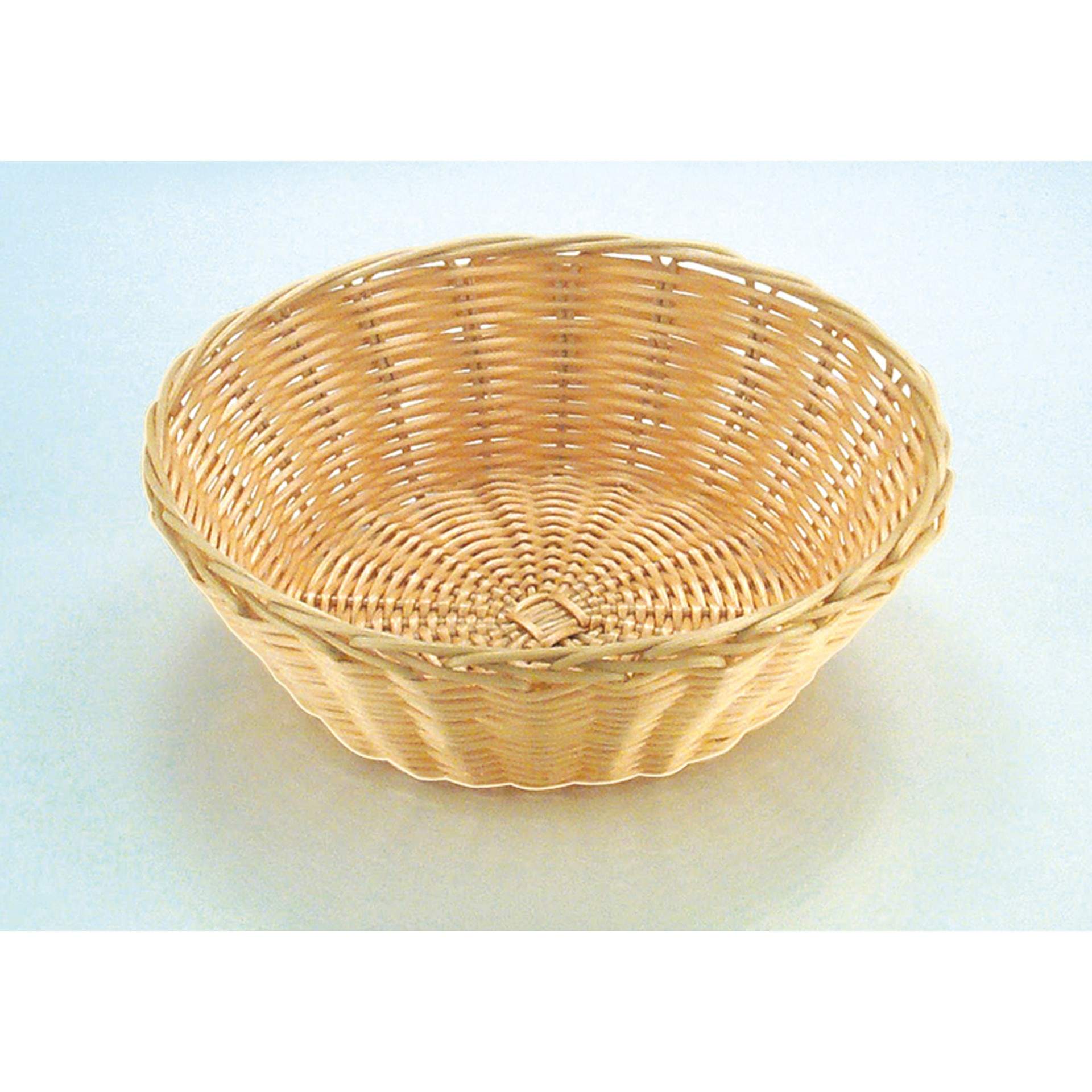 Brot- und Obstkorb - handgeflochten - Serie Basic - hellbeige - rund - Abm. 7,0 cm - Ø 25 cm - Polypropylen - 30285-B