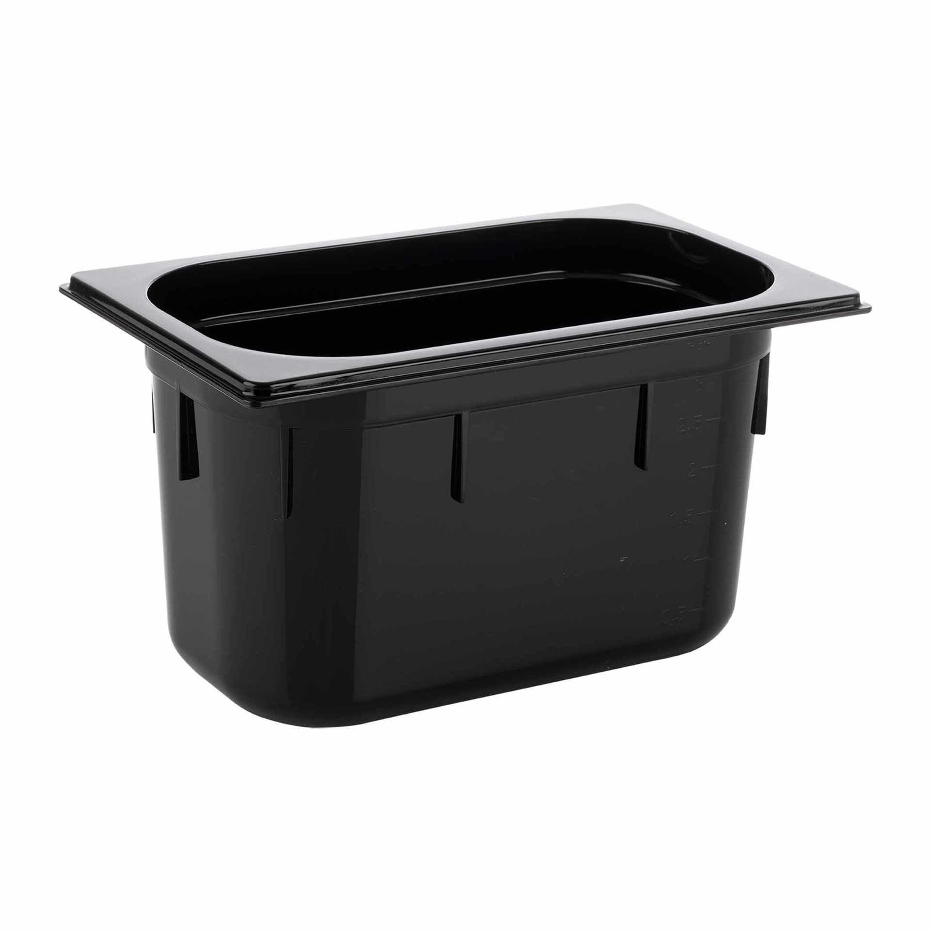 GN-Behälter - schwarz - Inhalt 3,7 l - GN 1/4 (265 x 162 mm) - 150 mm - Polycarbonat - 82074-B