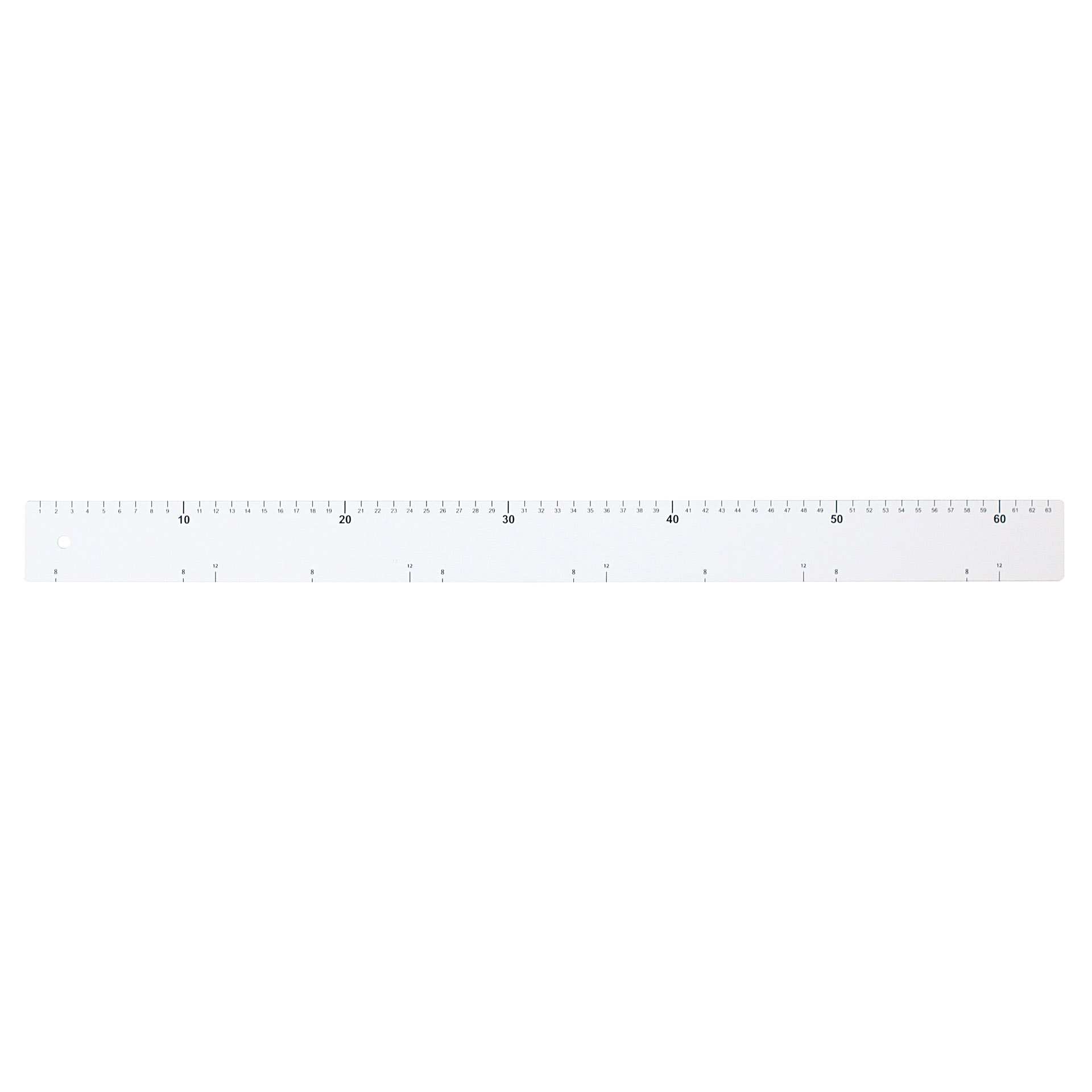 Backlineal - mit Aufhängeöse - weiß - Abm. 64,0 x 5,0 x 0,2 cm - Polystyrol - 200900-C