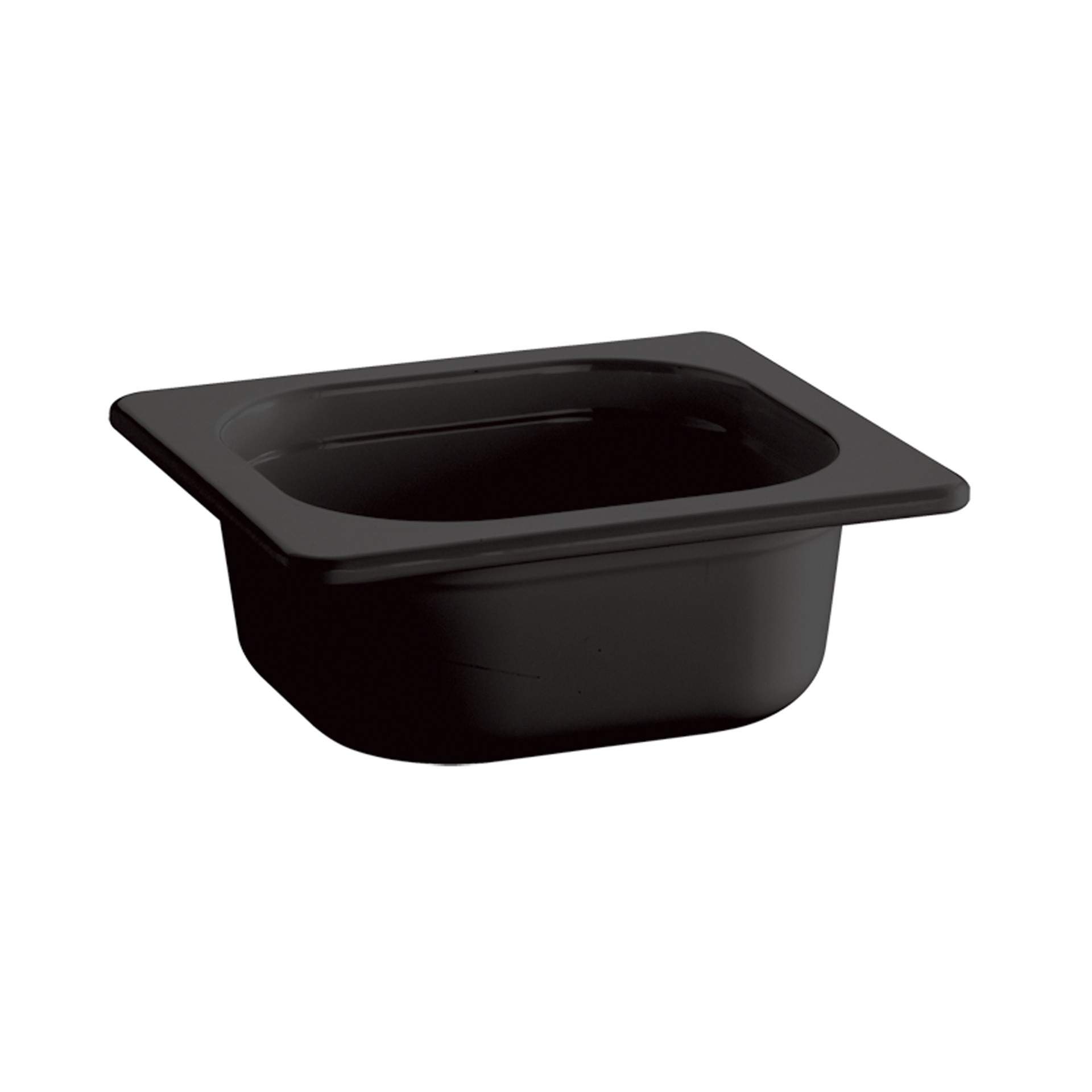 GN-Behälter - mit Stapelnocke - Serie Eco Line - schwarz - Inhalt 0,80 l - GN 1/6 (176 x 162 mm) - 65 mm - Melamin - 83748-B
