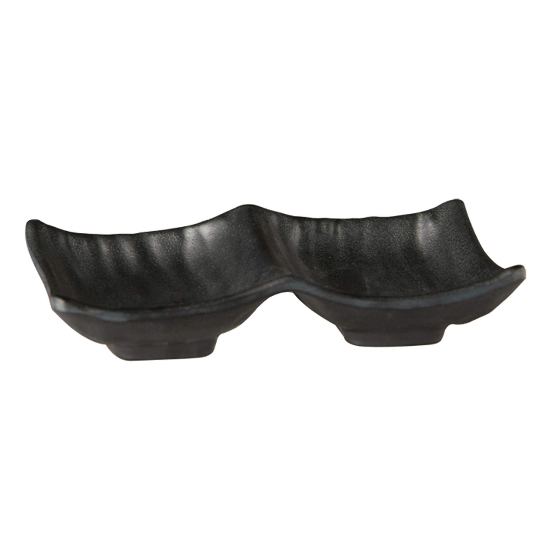 Schale - japanische Steinoptik - Serie Zen - schwarz - Abm. 14 x 9 x 2,5 cm - Inhalt 2 x 0,05 l - Melamin - 83949-B