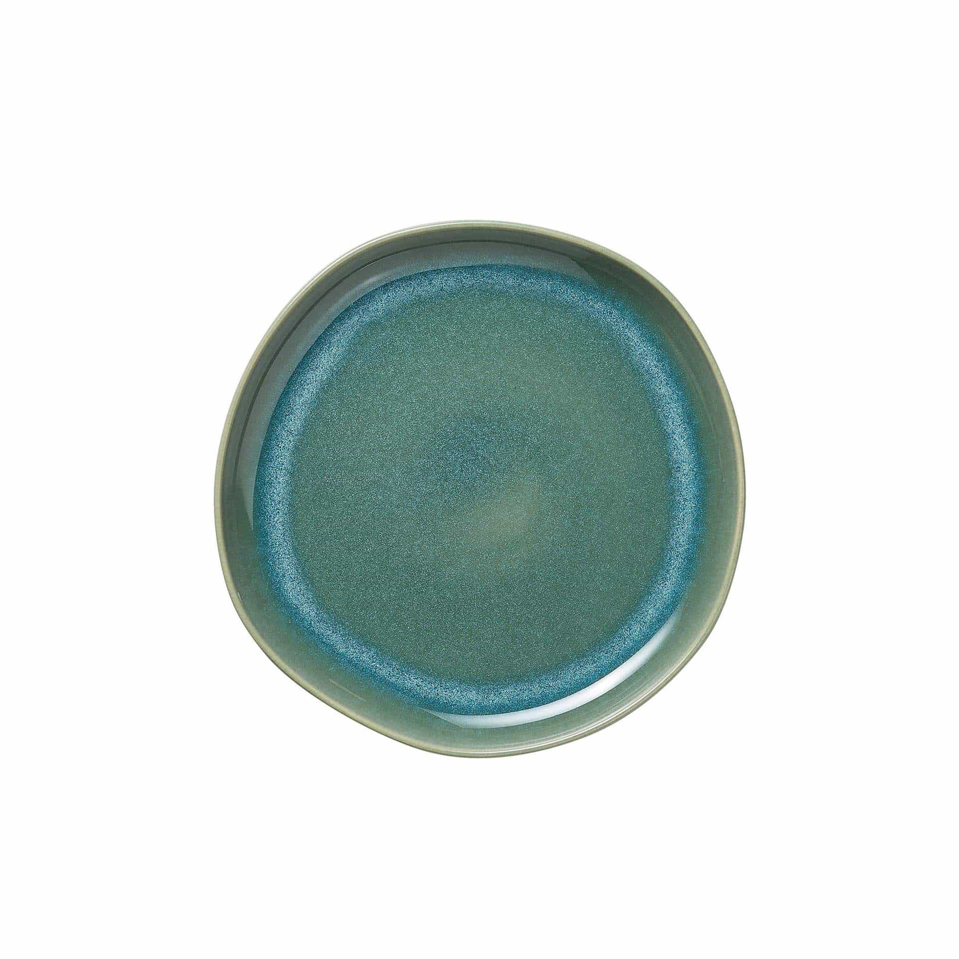 Teller - Set á 6 Stück - Serie Organic+ - myrtle green - flach - Abm. 3 cm - Ø 22,0 cm - Steinzeug - 462301022-A