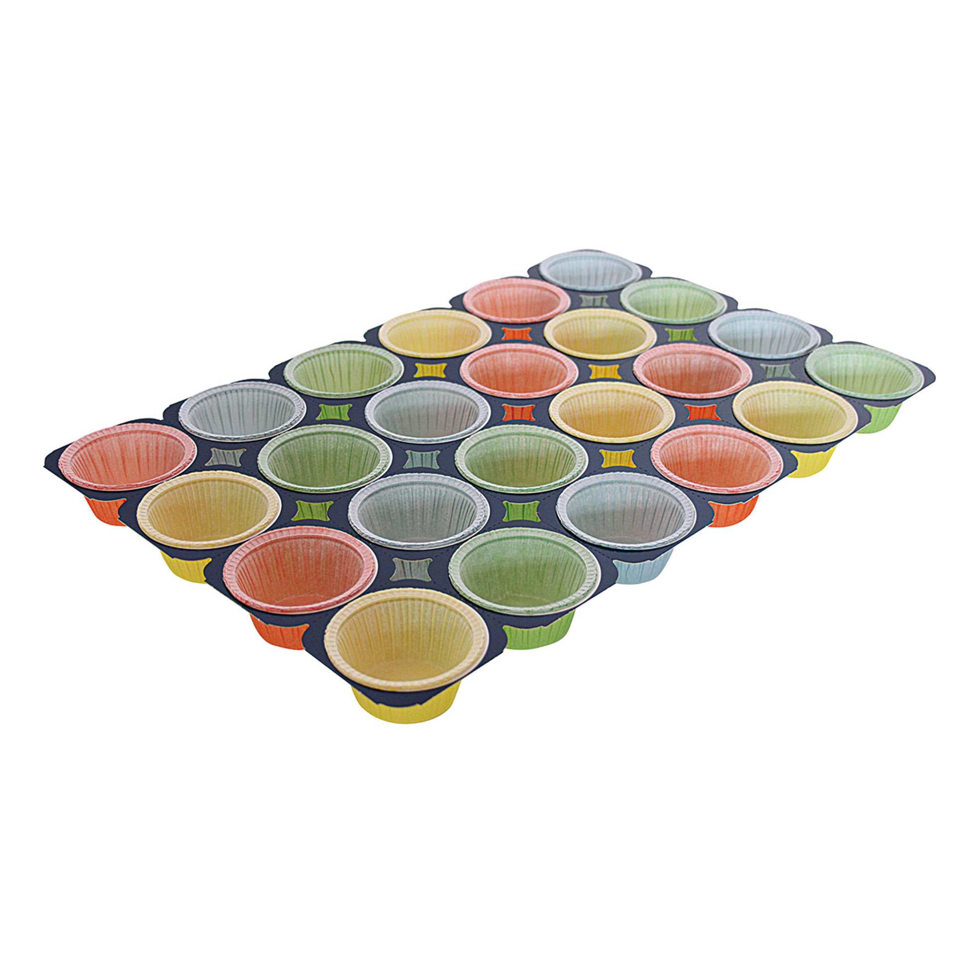 Muffinform - perforiert - mehrfarbig - Abm. 50,0 x 33,5 x 3,5 cm - Pergamentersatz - 122105-C