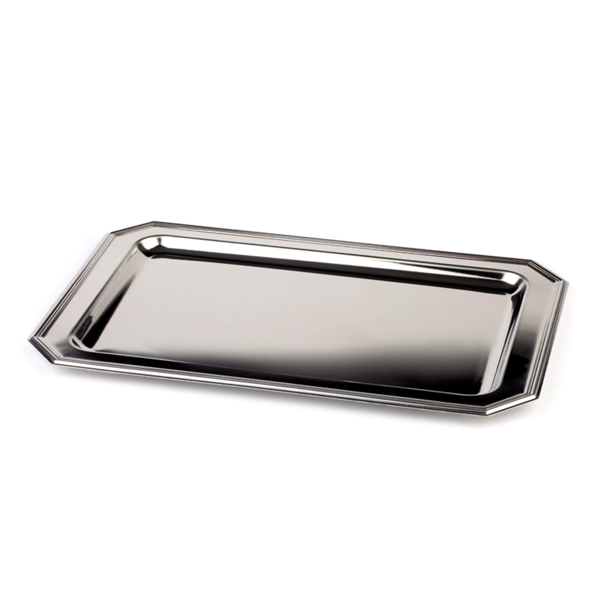 Tablett - edles Design - Serie Elegance - rechteckig - Abm. 48 x 30 x 1,8 cm - Edelstahl - 2311-B