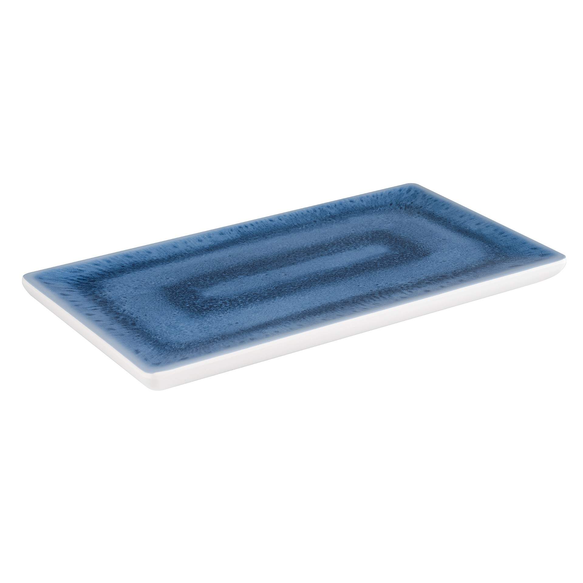 GN-Tablett - Serie Blue Ocean - weiß / blau - rechteckig - GN 1/3 (325 x 176 mm) - 20 mm - Melamin - 84672-B