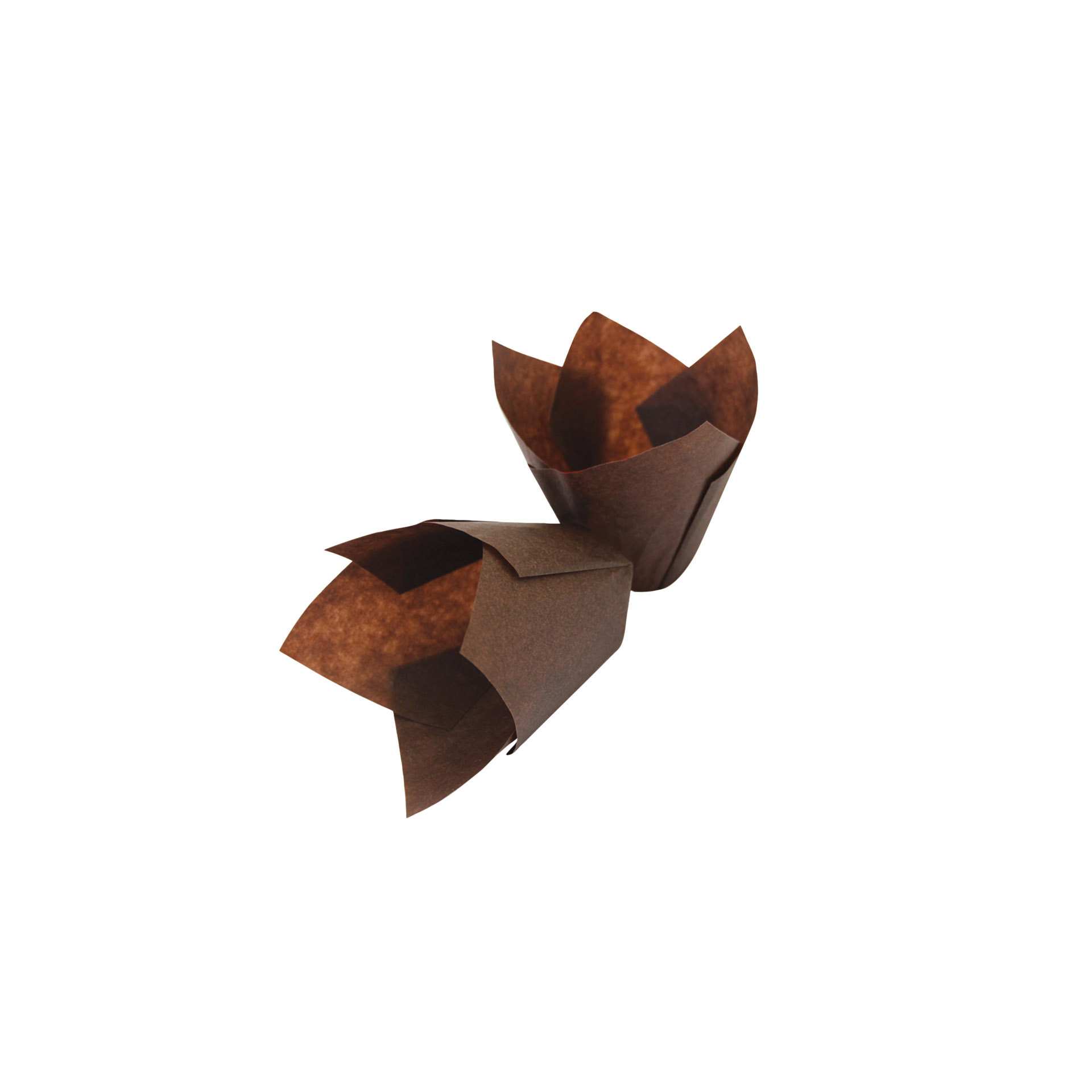 Muffinform - Muffin Form TULPE - braun - Abm. 5,0 x 10,0 x 9,5 cm - Pergamentersatz - 122250-C