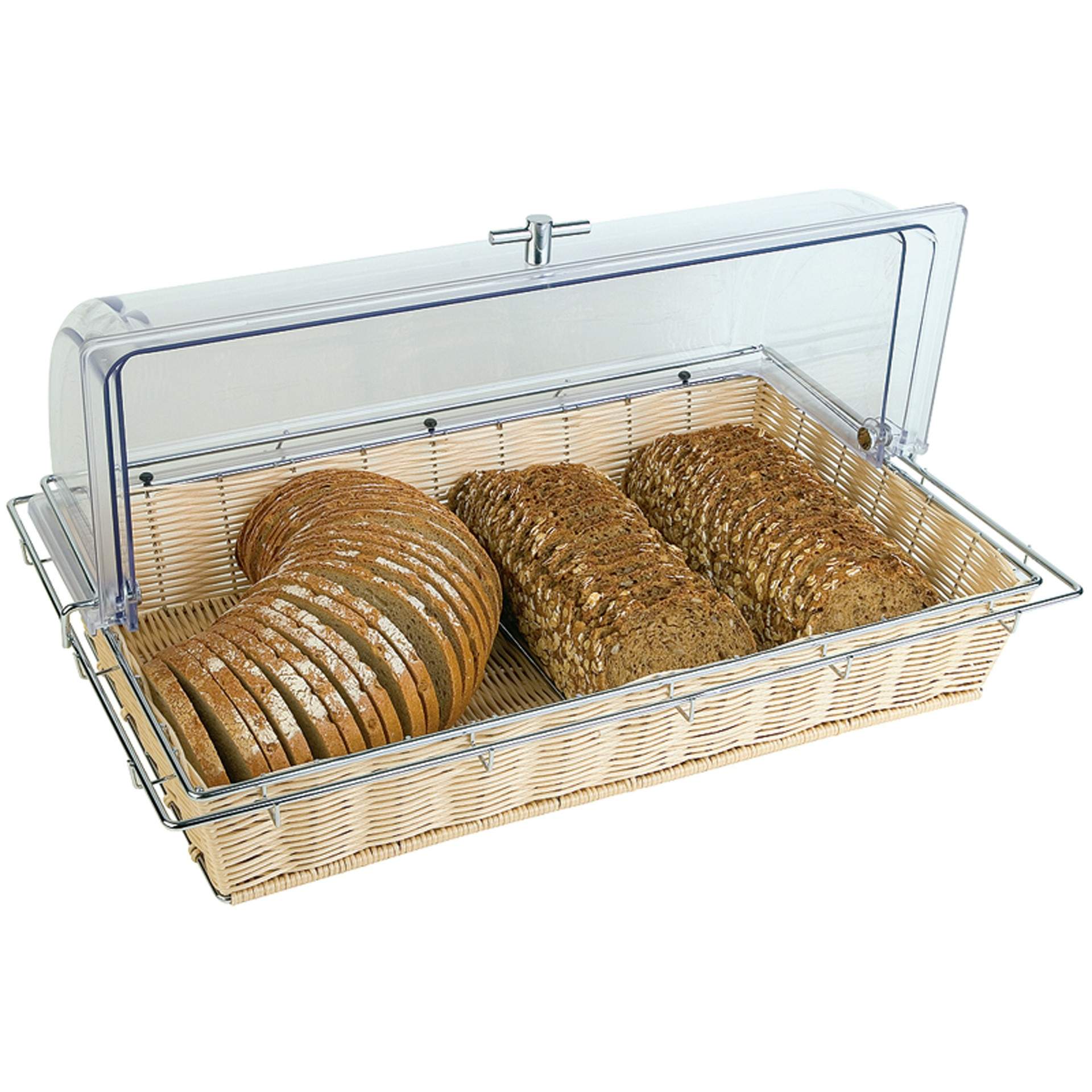 Buffetkorb - mit Fixierungsrahmen - hellbeige - eckig - Abm. 56,5 x 36,5 x 10 cm - Polypropylen - 40150-B