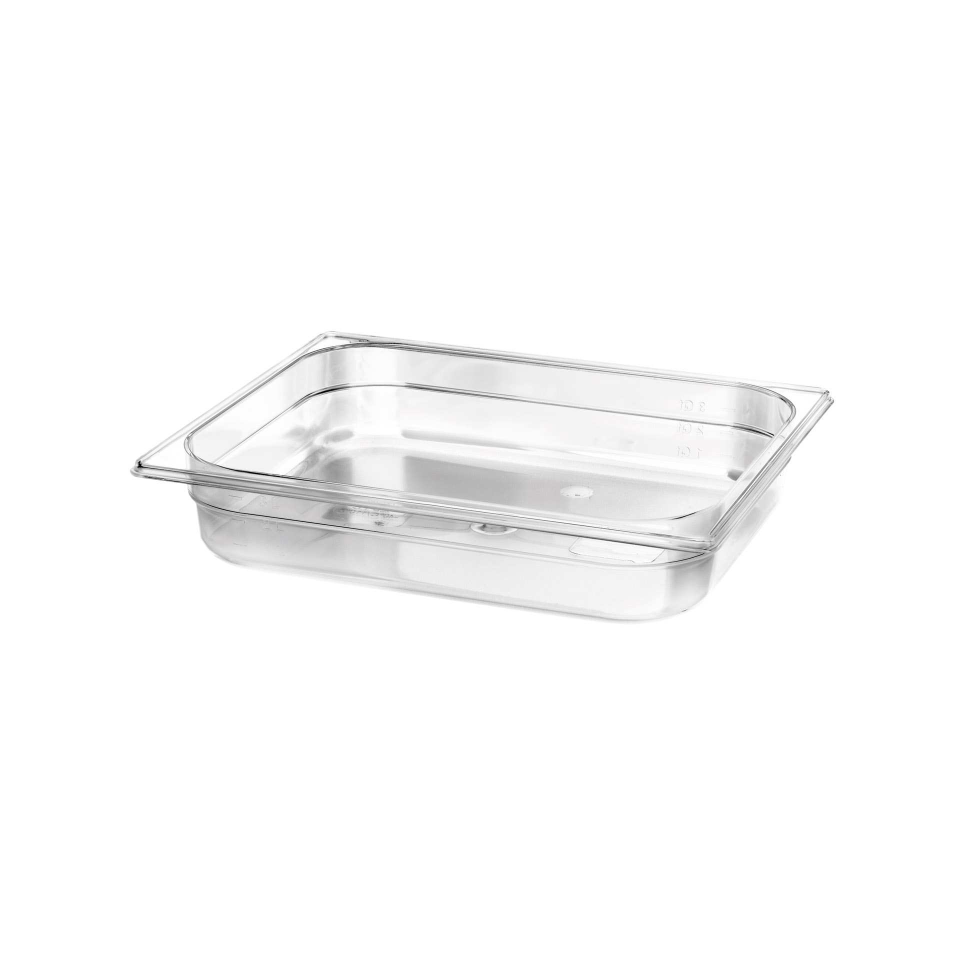 GN-Behälter - Abm. 32,5 x 26,5 x 6,5 cm - Inhalt 4,0 l - GN 1/2 (325 x 265 mm) - 65 mm - Polycarbonat - 530110-C