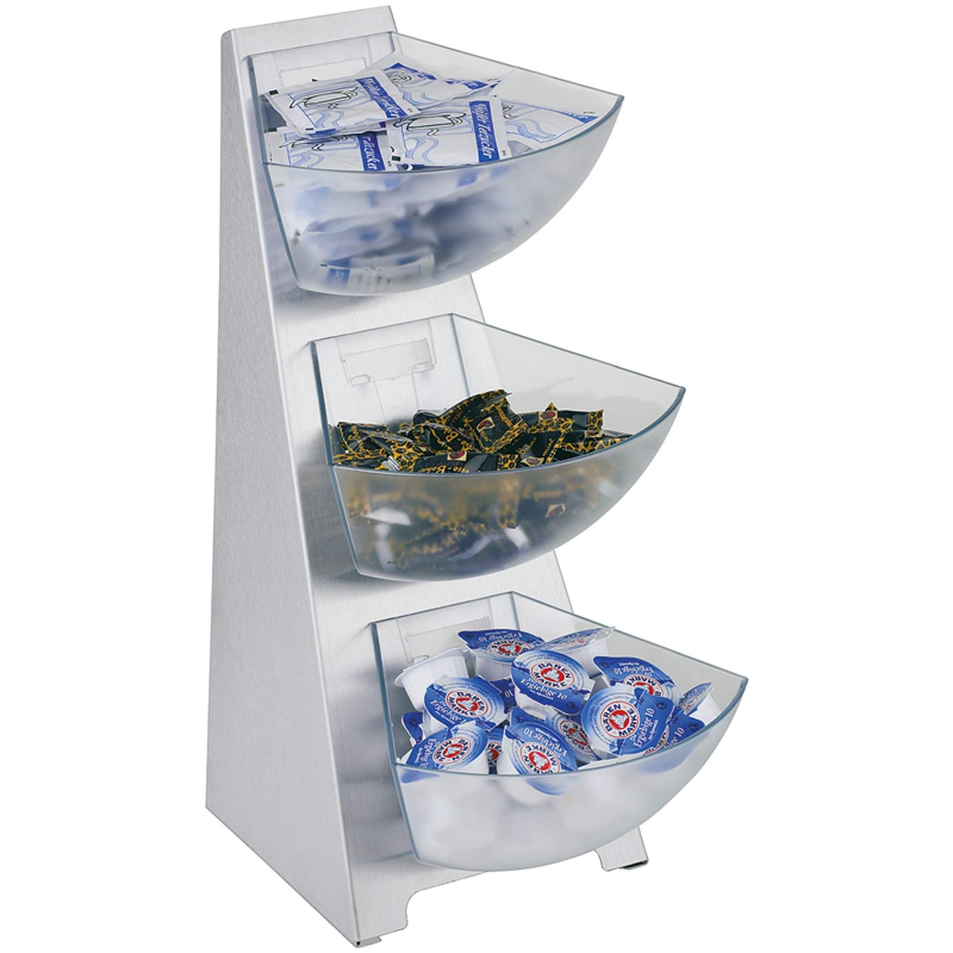 Multi-Rack - 3 Schütten - matt poliert - Abm. 19 x 24 x 41 cm - Inhalt 1,0 l - Edelstahl - 11444-B