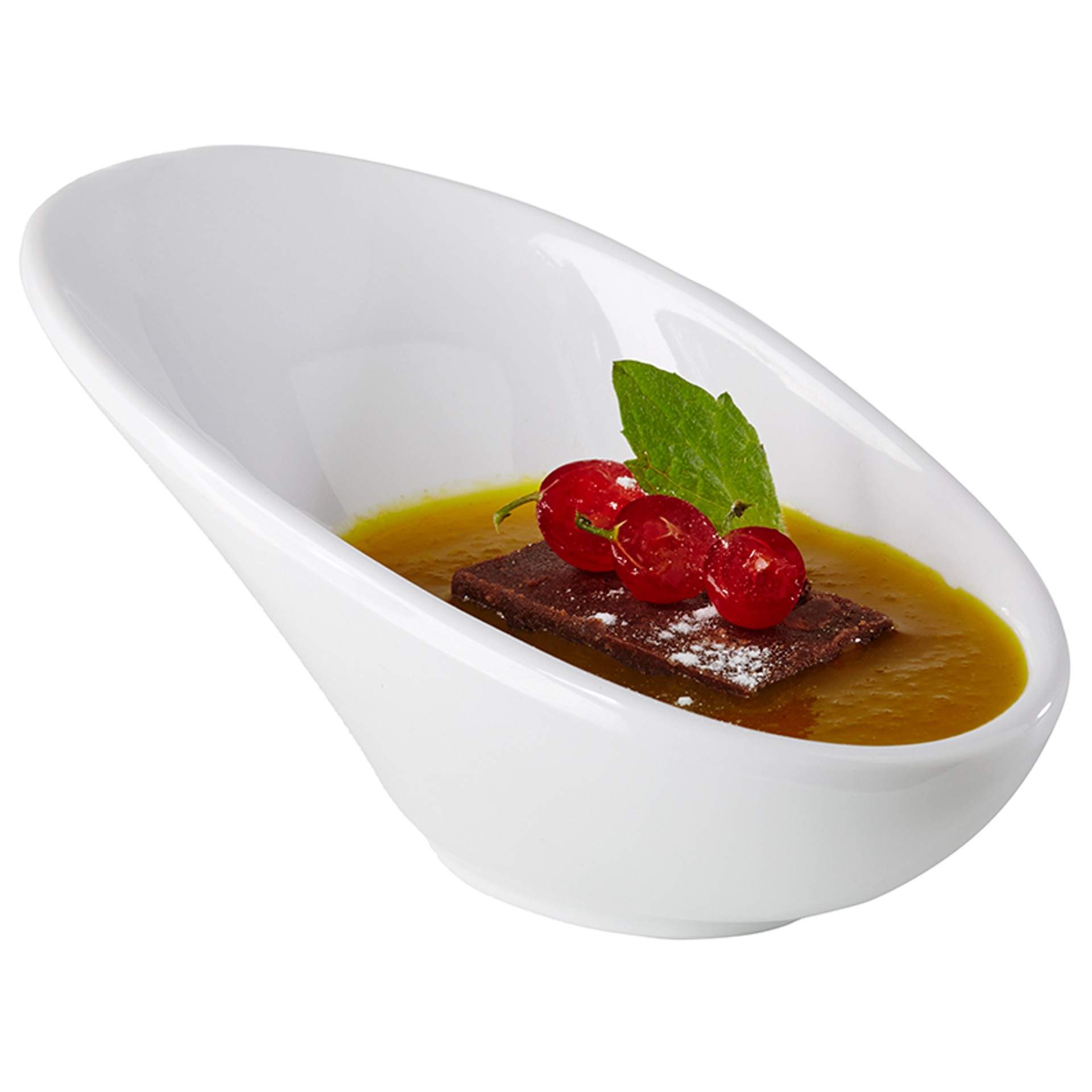 Schale - für kleine Desserts - Serie Mini - weiß - Abm. 11,5 x 6,0 x 5,5 cm - Inhalt 0,04 l - Melamin - 84454-B