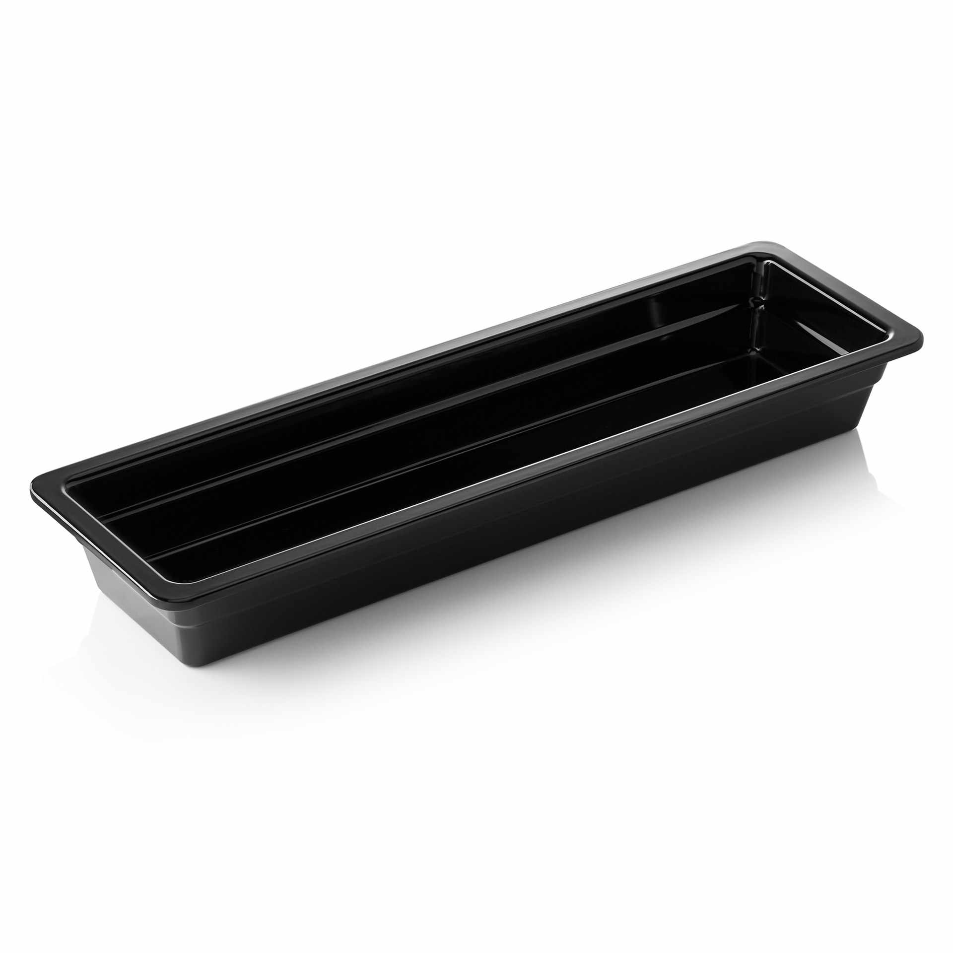 GN-Behälter - Serie GN 65 Black - schwarz - Inhalt 3,6 l - GN 2/4 (530 x 162 mm) - Melamin