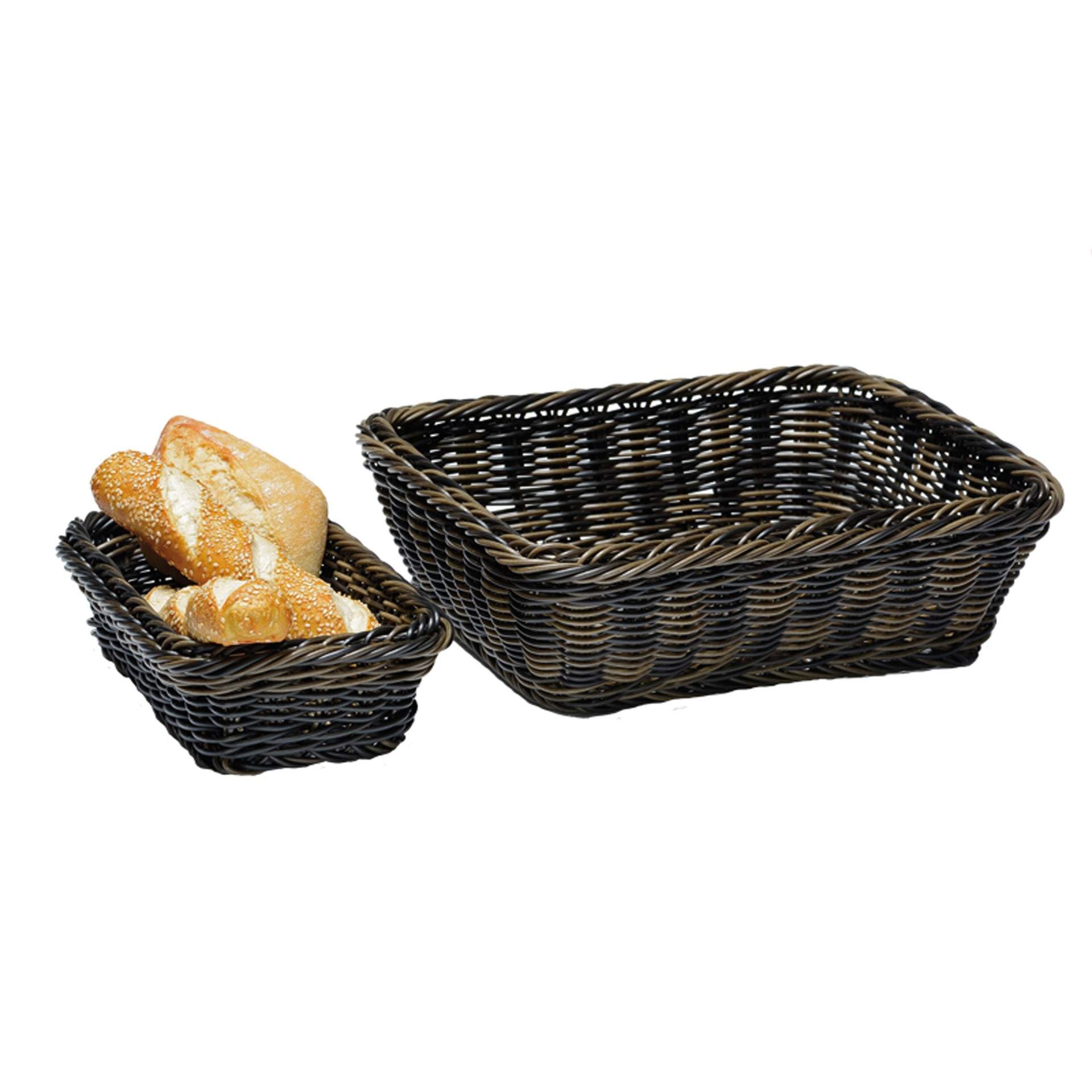 GN-Korb - stabile Ausführung - Serie Profi Line - schwarz / braun - GN 1/4 (265 x 162 mm) - 65 mm - Polypropylen - 40225-B