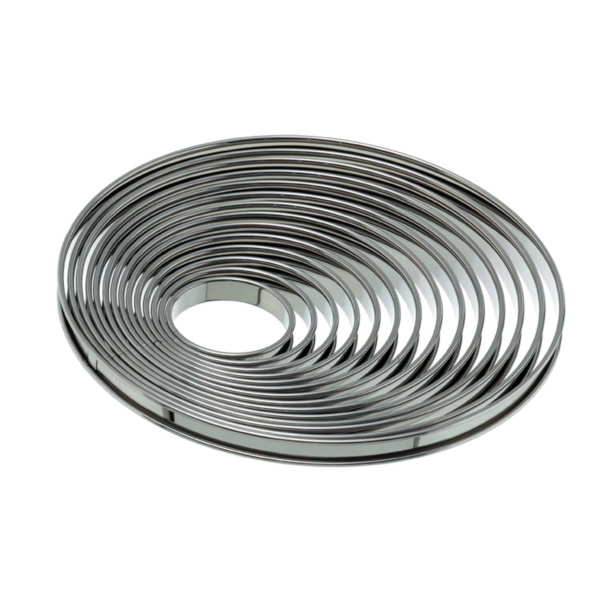 Tortenring - mit Borde - rund - Höhe 2,0 cm - Ø 12,5 cm - Edelstahl - 162120-C
