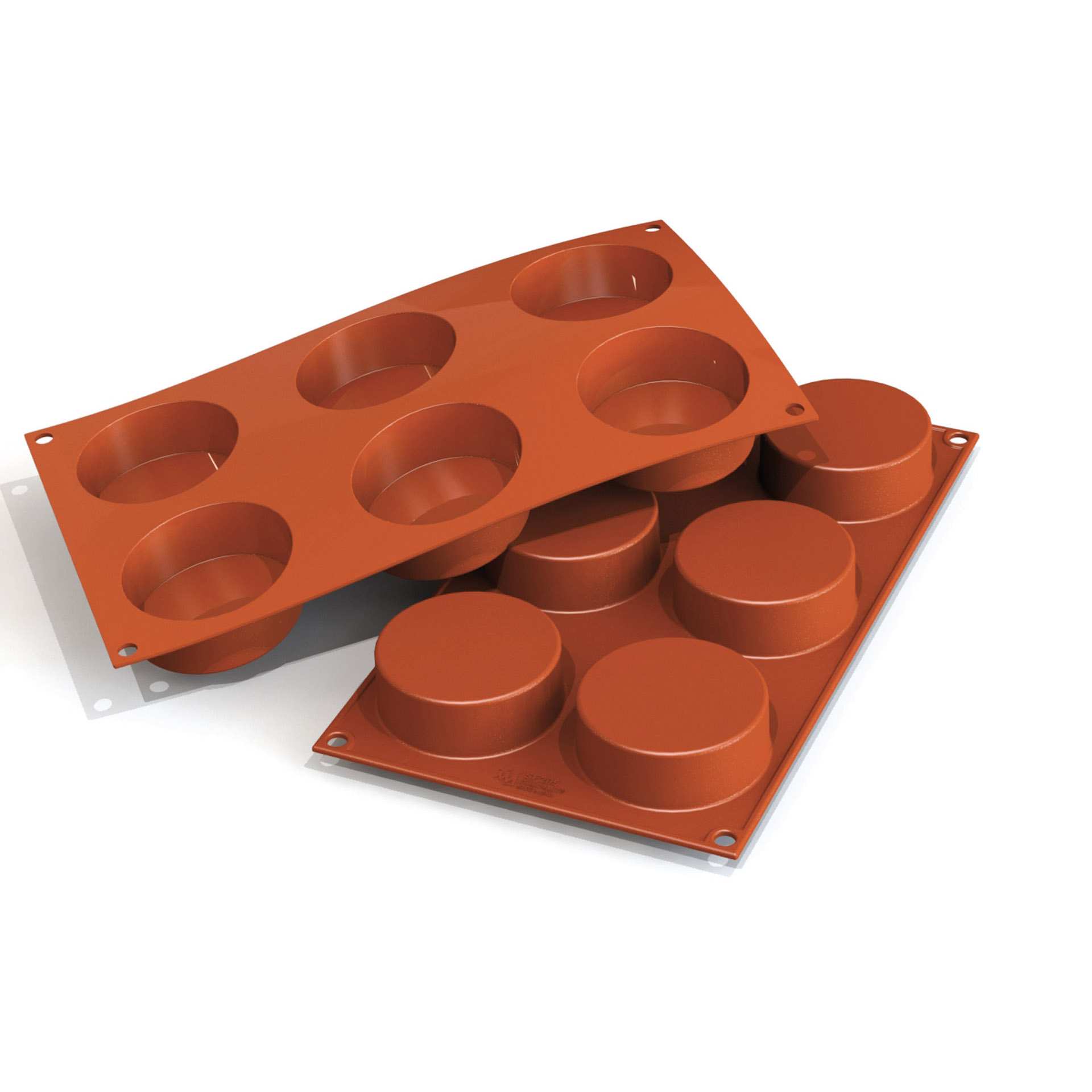 Backform - Zylinder - Abm. 17,5 x 30,0 x 2,7 cm - Inhalt 6 x 0,1035 l - GN 1/3 (325 x 176 mm) - Silikon - 115230-C