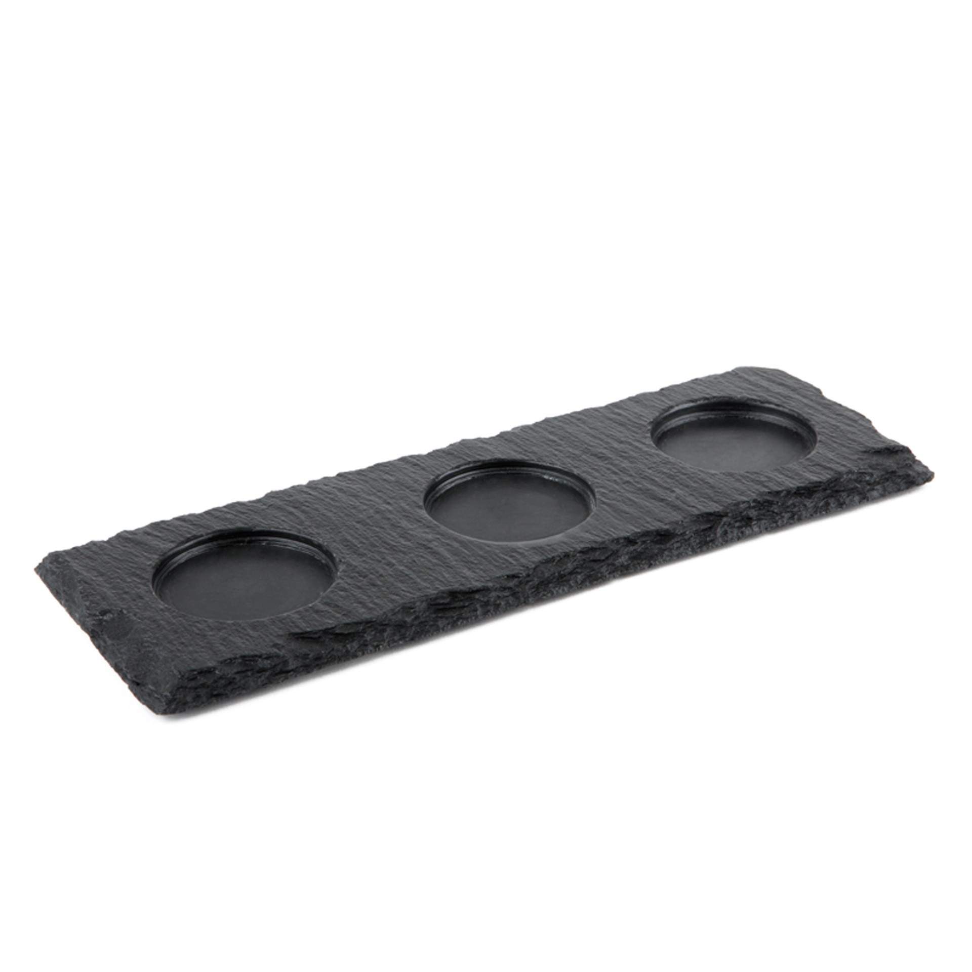 Naturschieferplatte - mit 3 Absätzen Ø 6 cm - Abm. 28 x 10 cm - Naturschiefer - 987-B