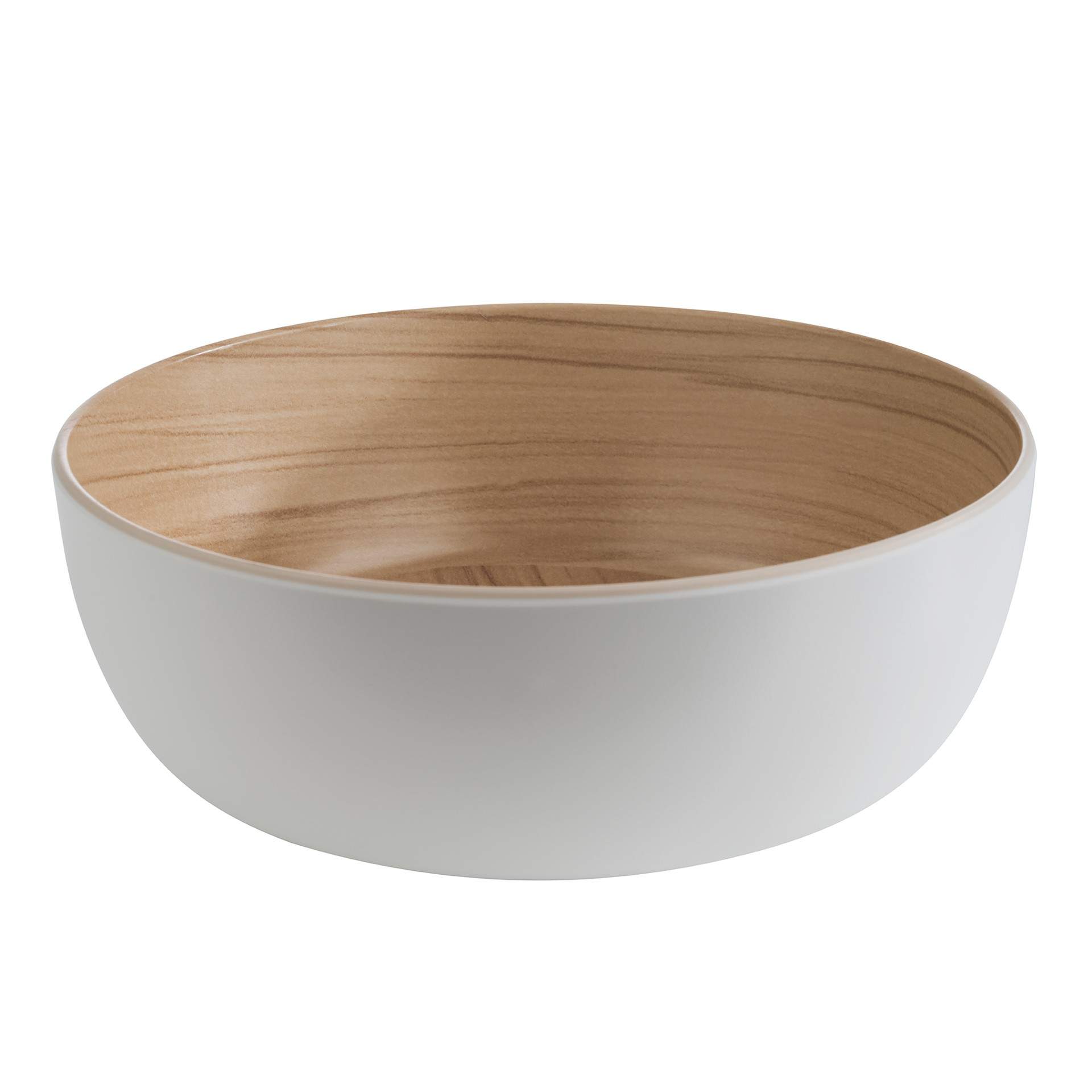 Schale - Serie Frida - weiß / beige - rund - Abm. 7,5 cm - Ø 21,5 cm - Inhalt 1,80 l - Melamin - 84932-B