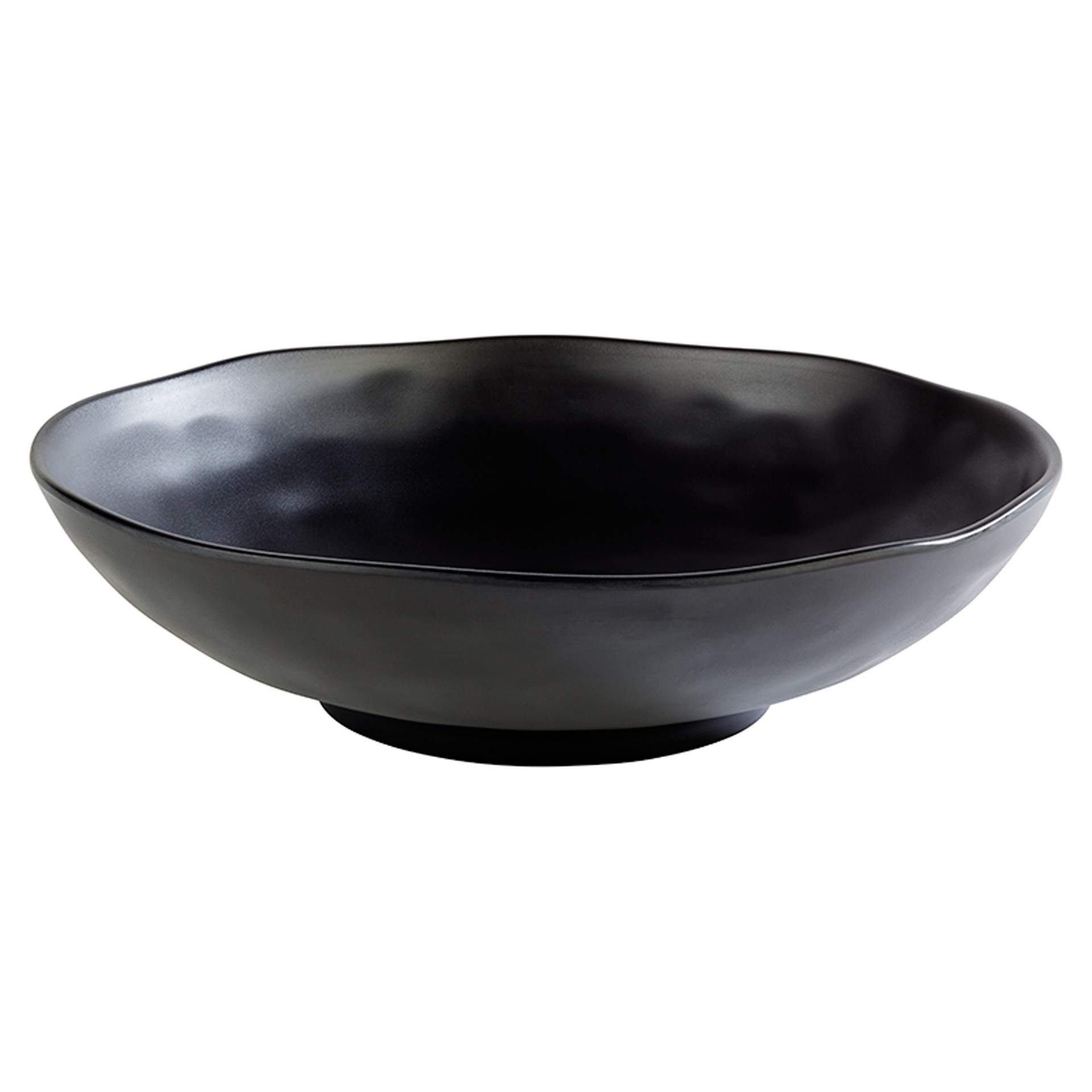 Schale - japanische Steinoptik - Serie Zen - schwarz - rund - Abm. 8,5 cm - Ø 31,0 cm - Melamin - 83929-B