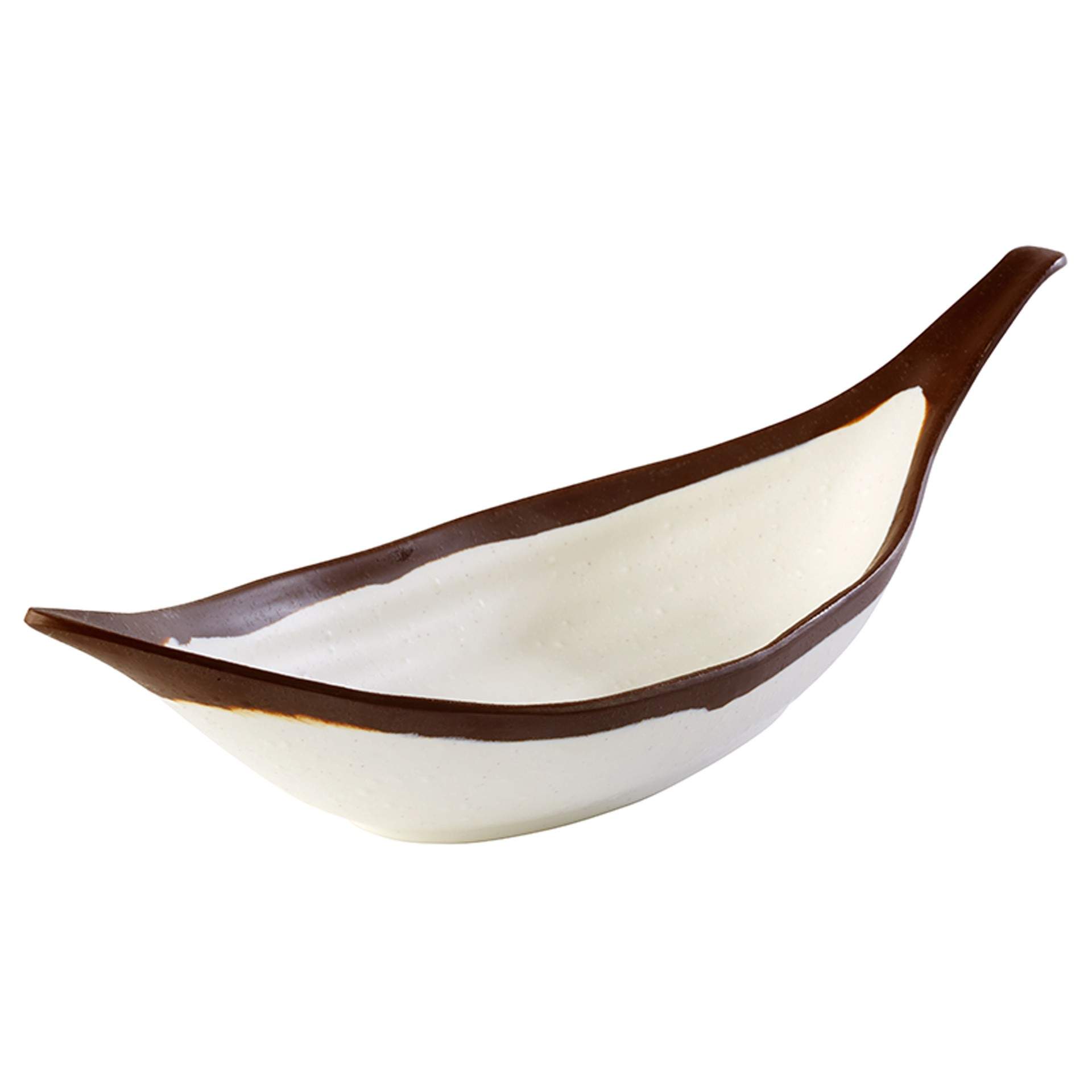 Blattschale - Tonoptik - innen und außen fein-matt - Serie Crocker - creme - längs - Abm. 30,5 x 10 x 7,5 cm - Inhalt 0,17 l - Melamin - 84579-B