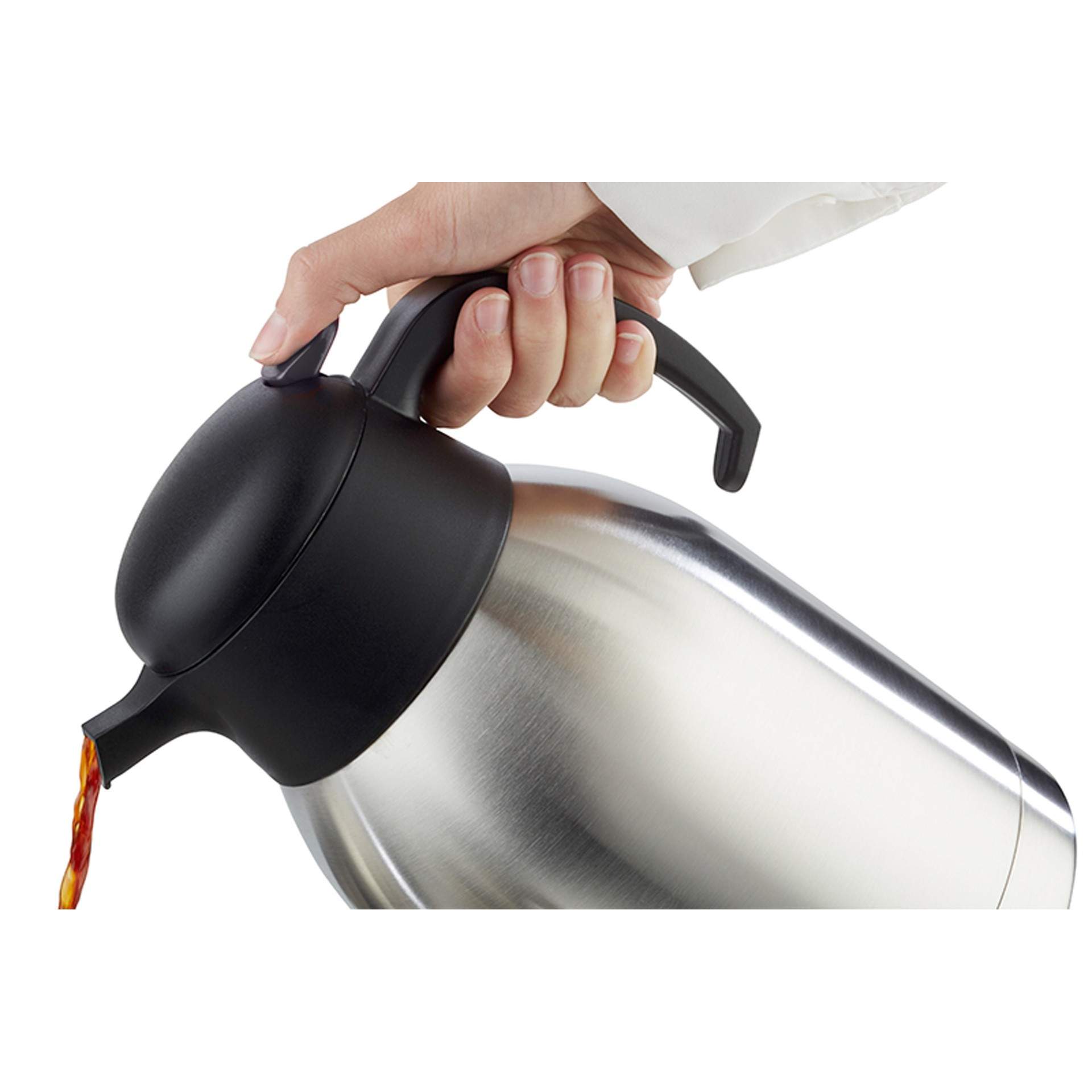 Isolierkanne - Einhandautomatik - Serie Klassik - Abm. 22 cm - Ø 14,0 cm - Inhalt 1,5 l - Edelstahl - 10911-B
