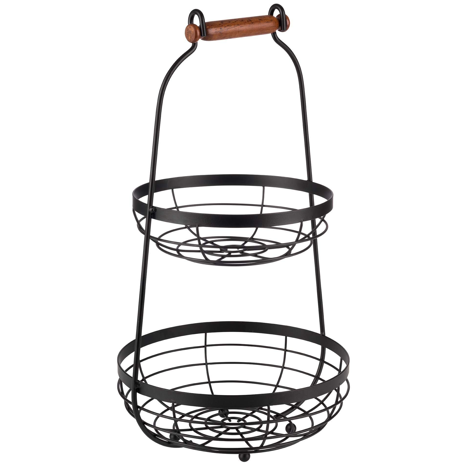 Etagere - 2-stufig - schwarz - Abm. 48,0 cm - Ø 26 cm - Metall - 30335-B
