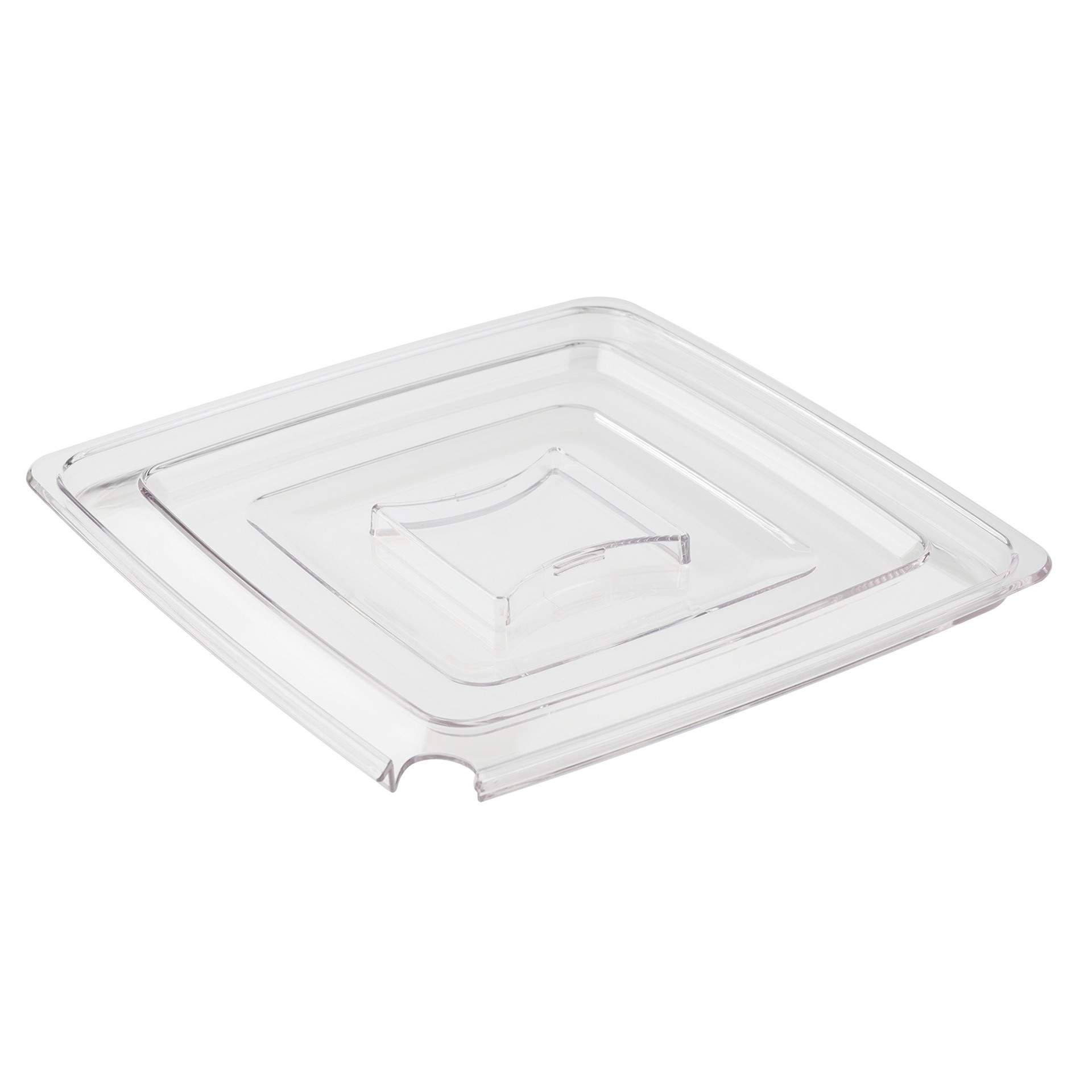 Deckel - mit Löffelaussparung - Serie Pure - rechteckig - Abm. 25 x 25 x 1,5 cm - SAN - 83601-B